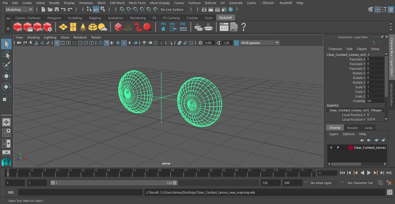 3D model Clear Contact Lenses
