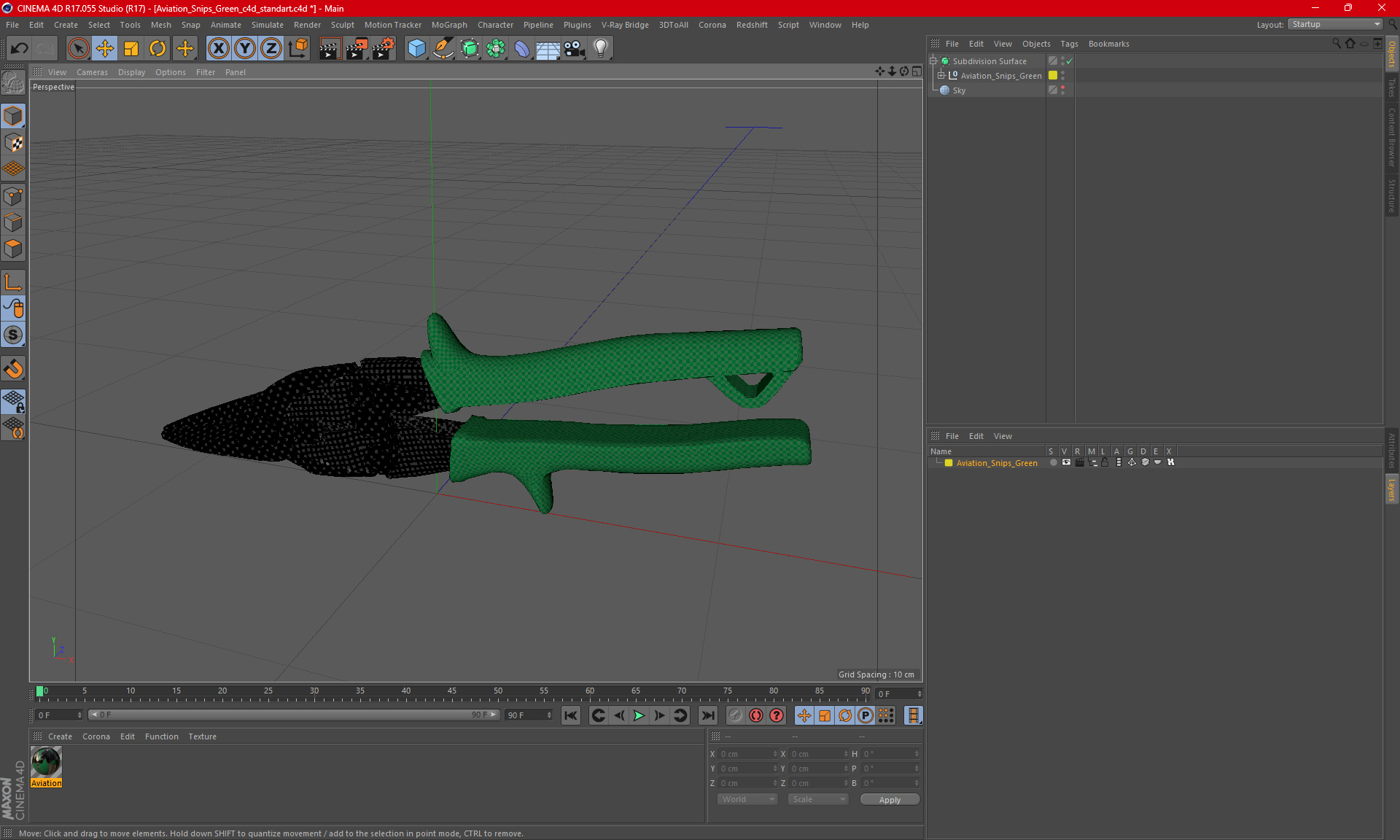 3D model Aviation Snips Green