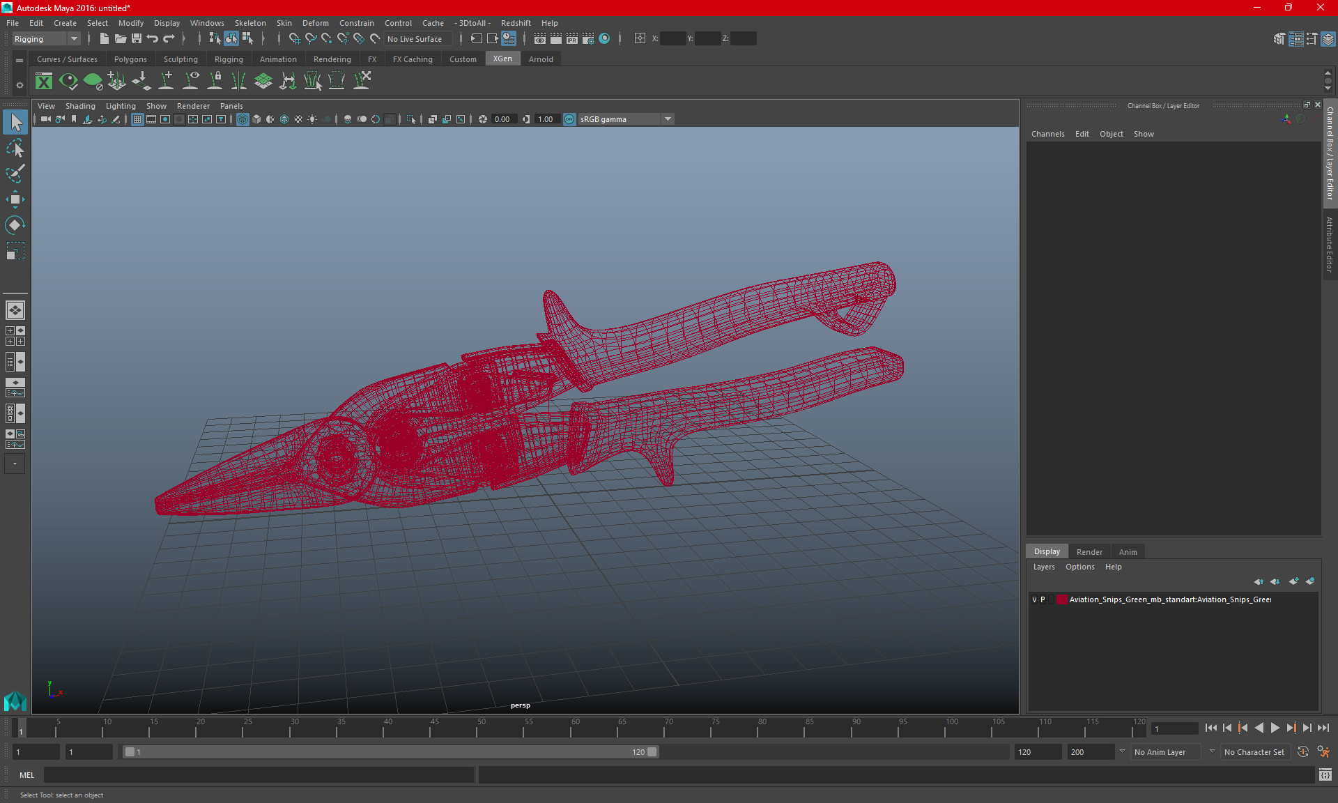 3D model Aviation Snips Green