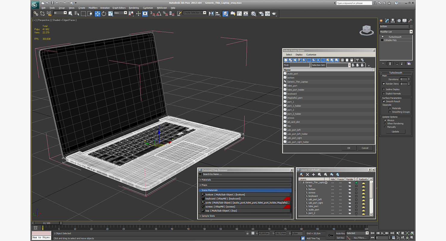 Generic Thin Laptop 3D model
