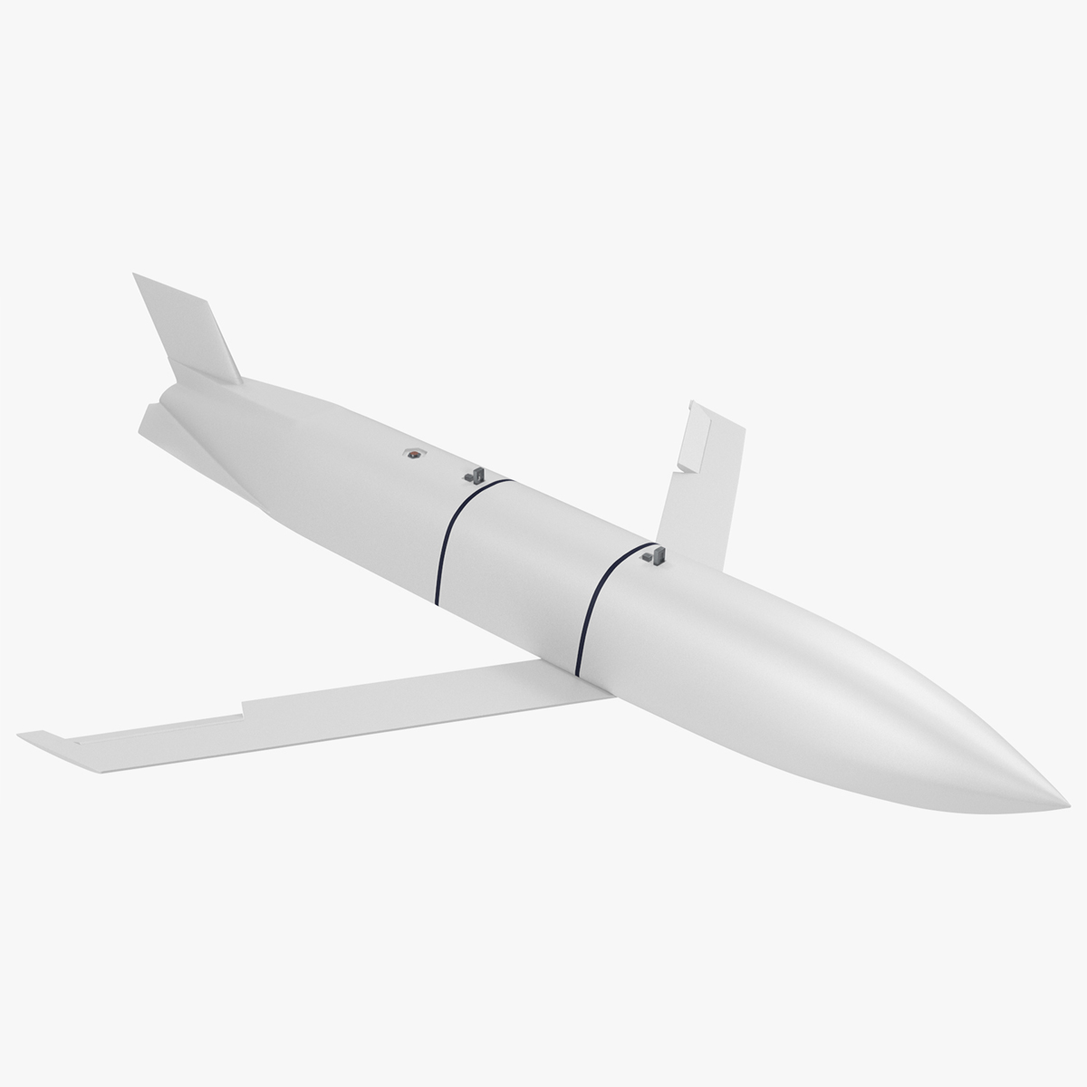 3D Air-Launched Cruise Missile Rigged for Maya model