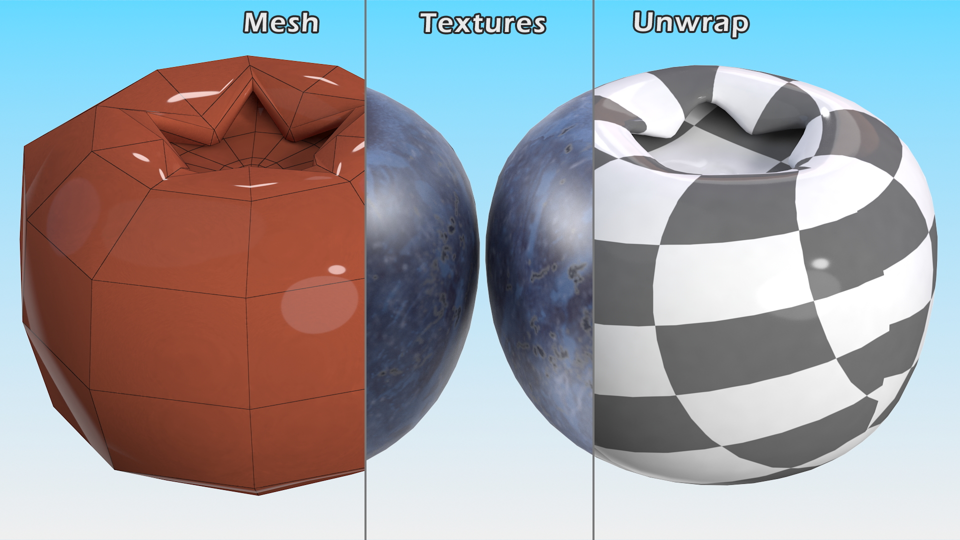 3D Single Blueberry