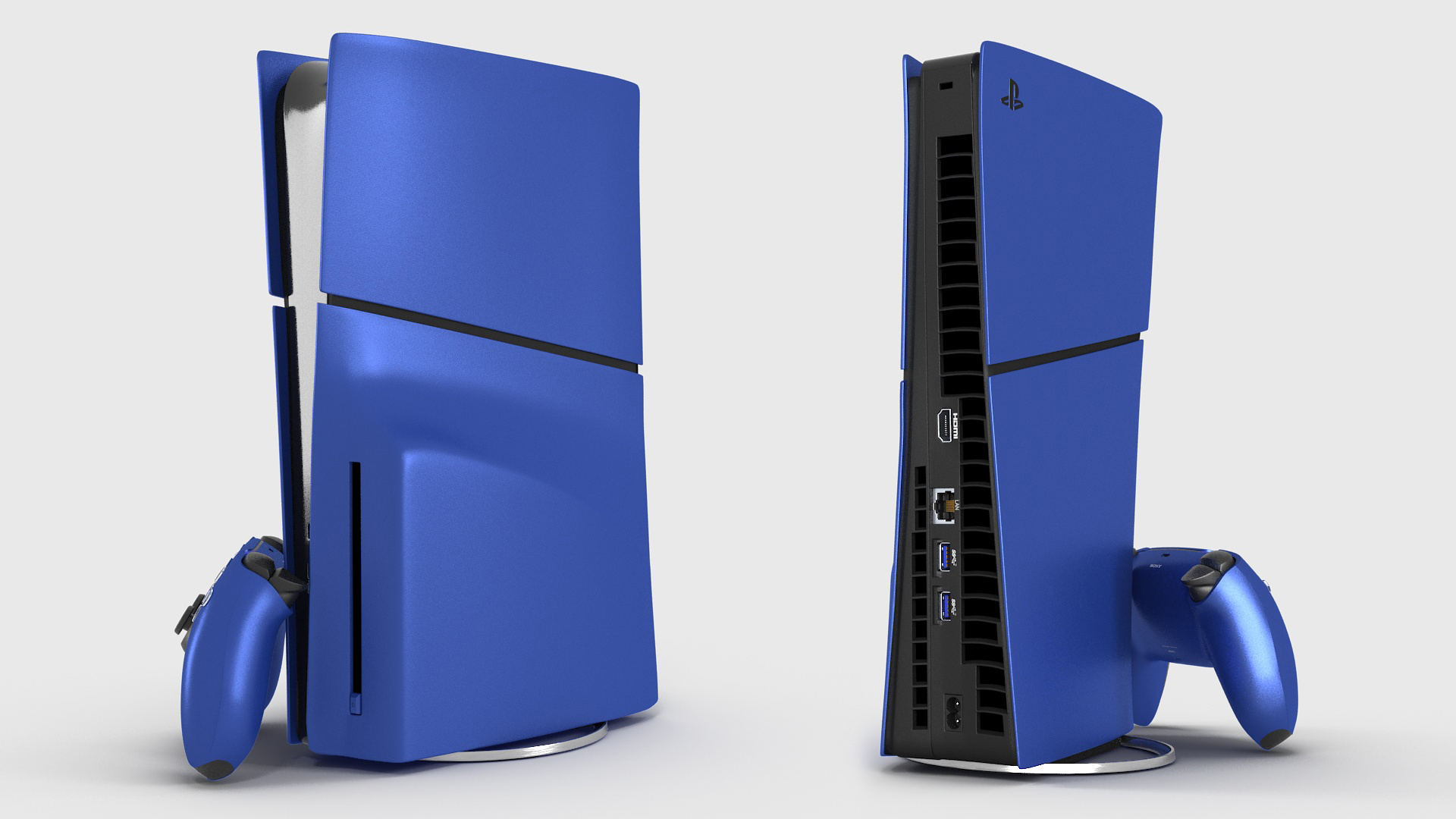3D Sony PS5 Digital Console Slim Cobalt Blue