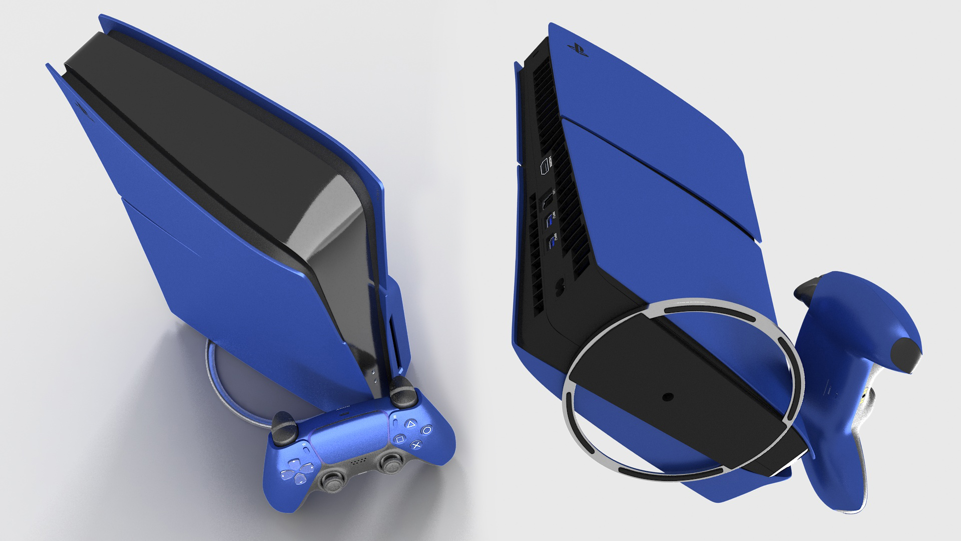 3D Sony PS5 Digital Console Slim Cobalt Blue