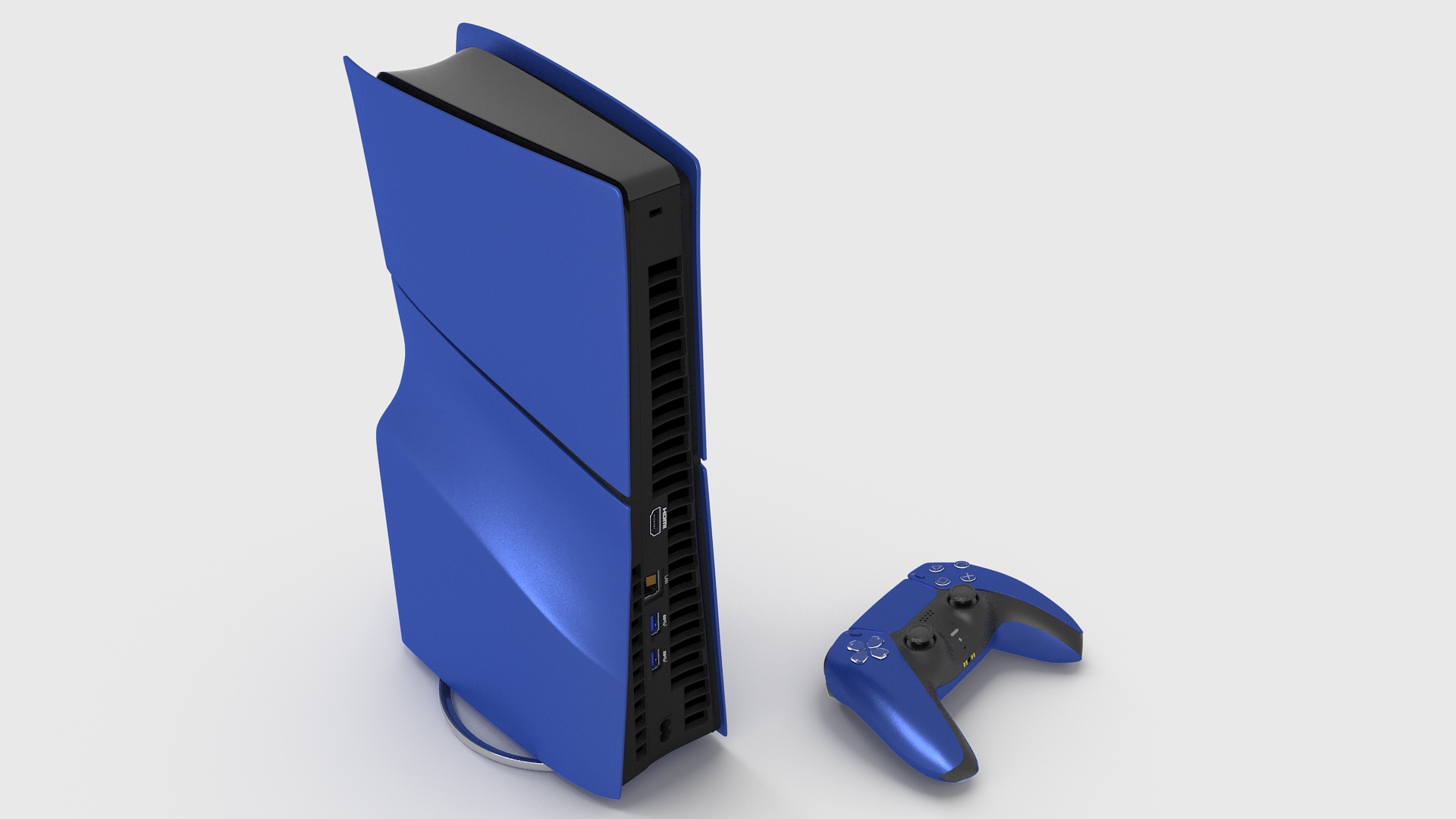 3D Sony PS5 Digital Console Slim Cobalt Blue