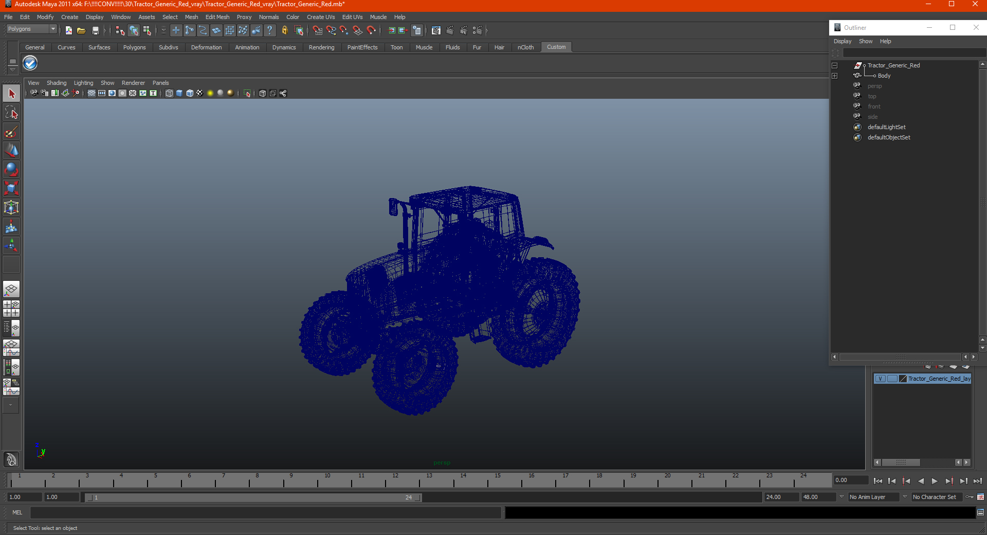 Tractor Generic Red 3D model
