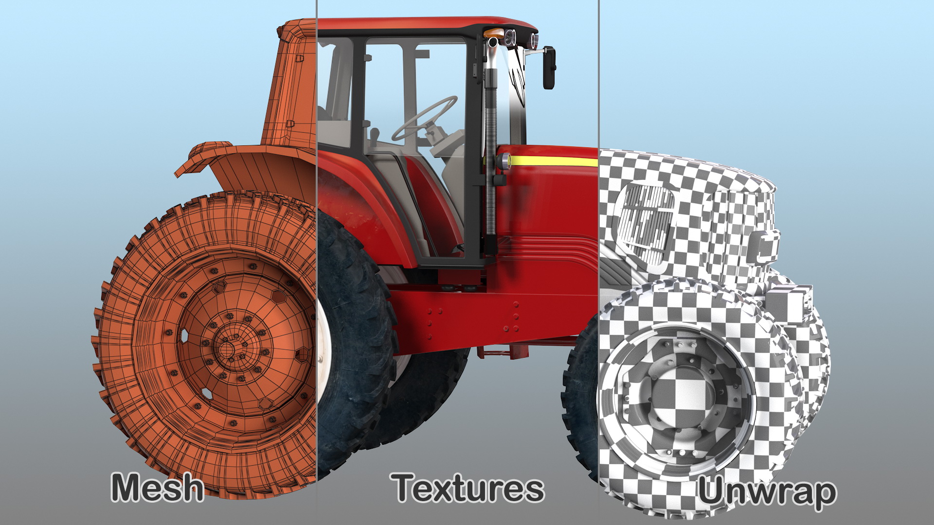 Tractor Generic Red 3D model
