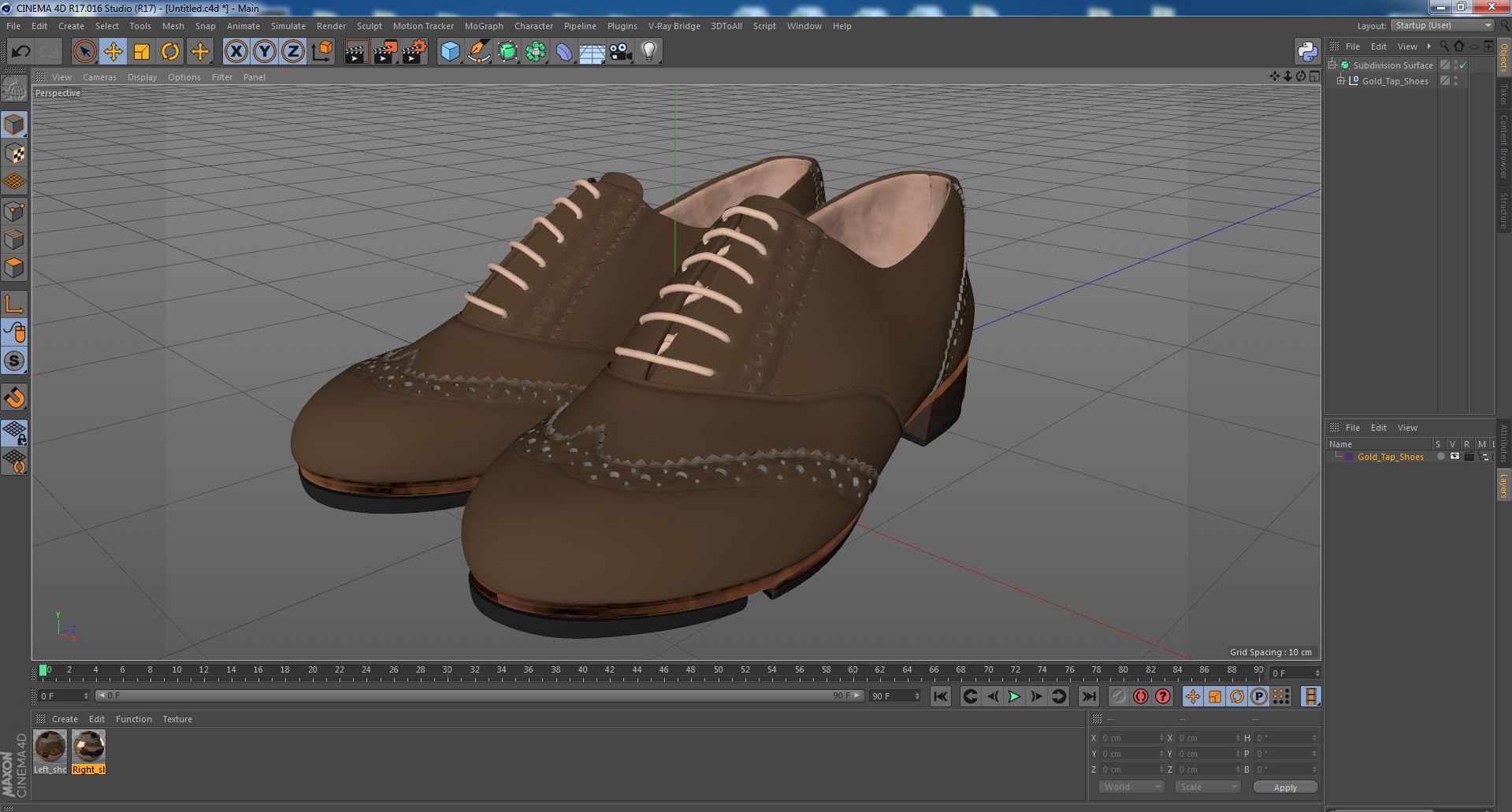 Gold Tap Shoes 3D model