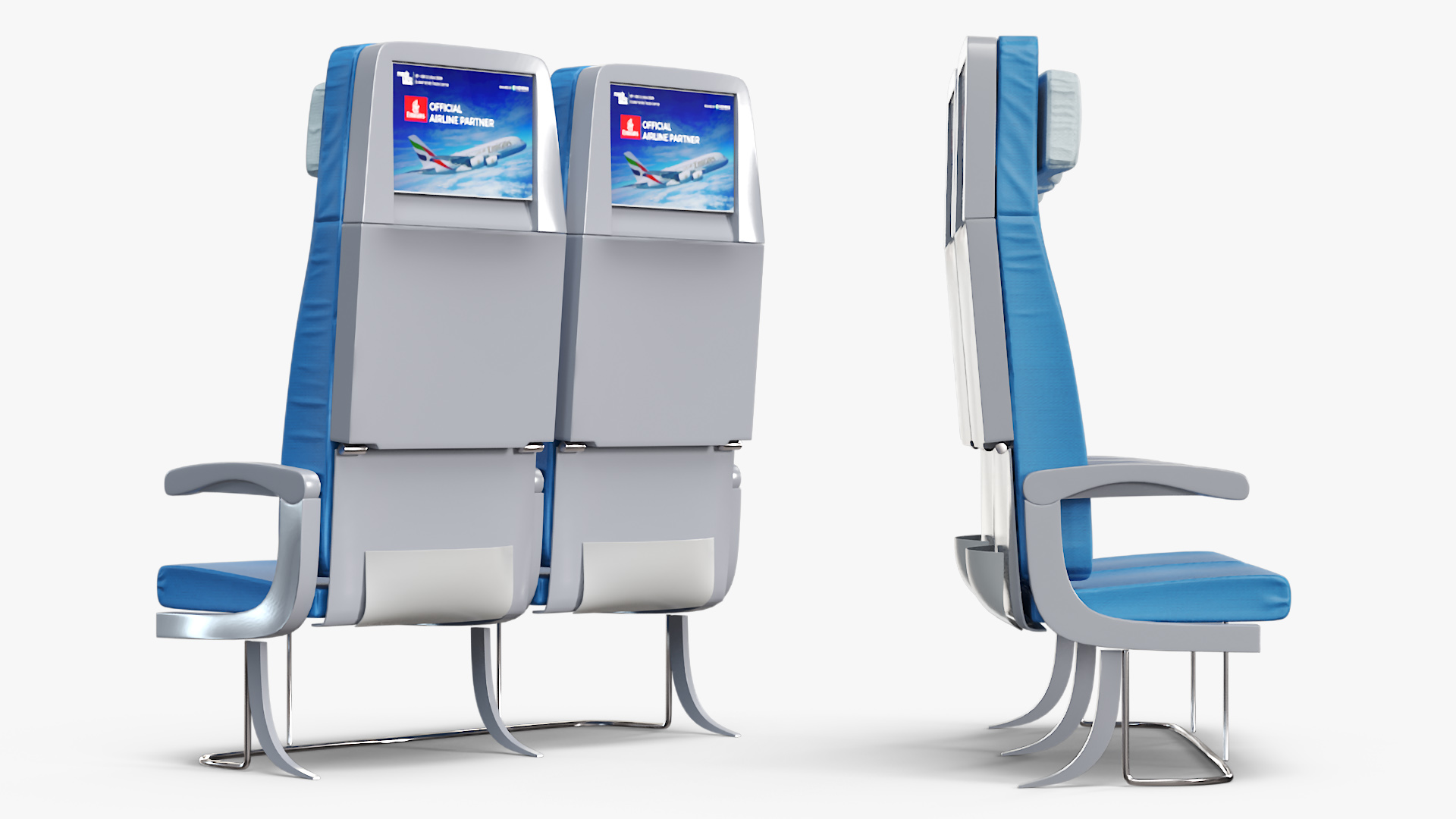 3D Double Passenger Airplane Seats