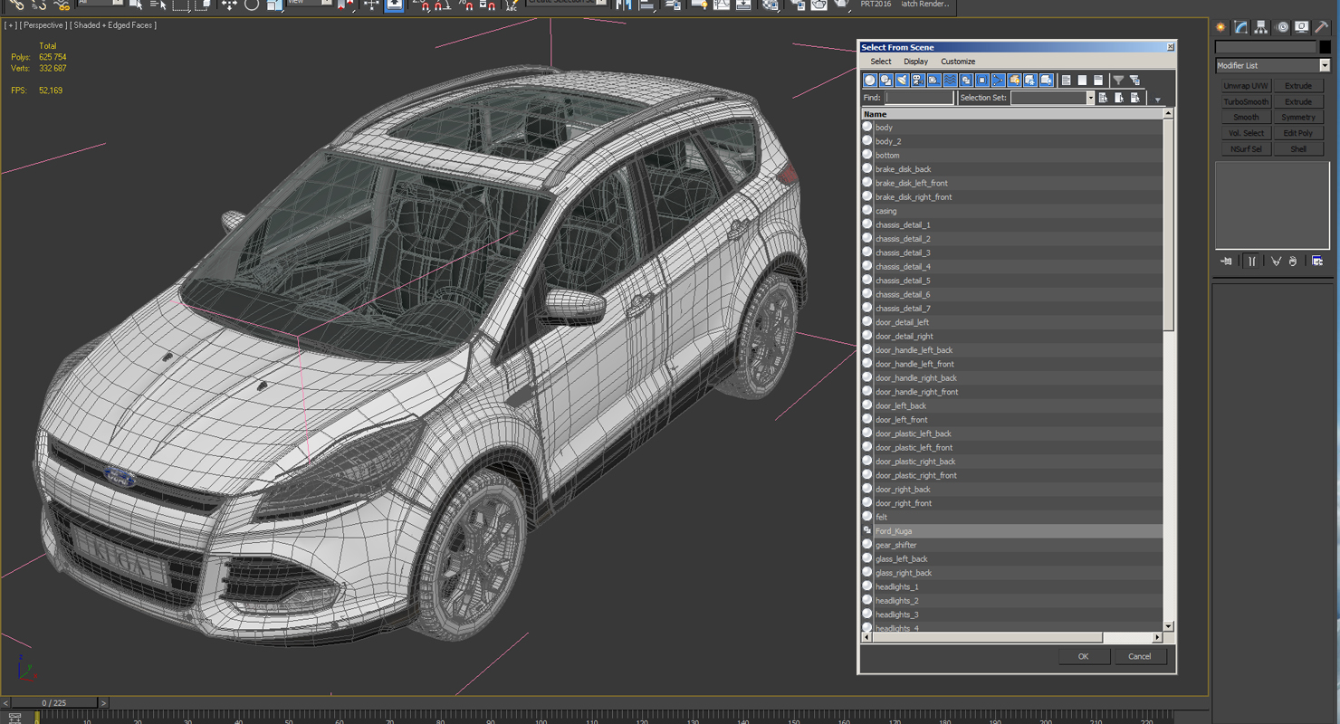 3D Ford Kuga FWD 2016 model