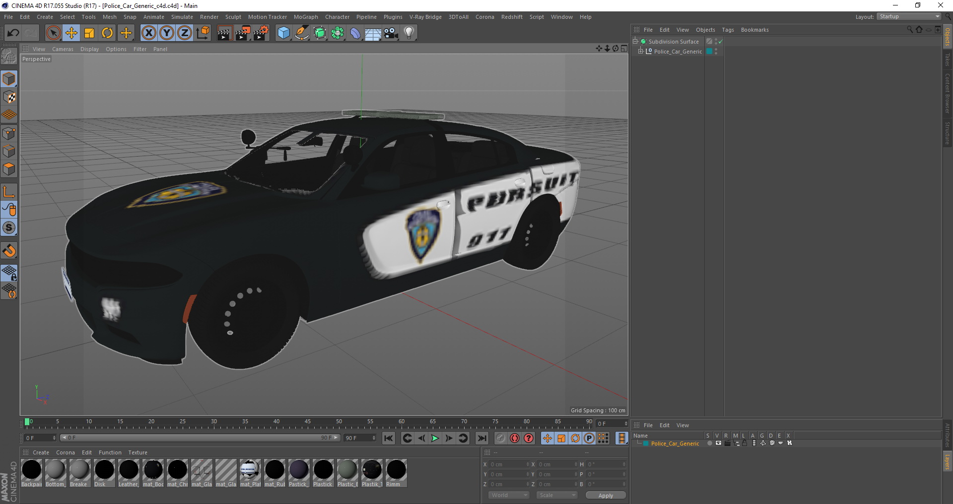 3D Police Car Generic model