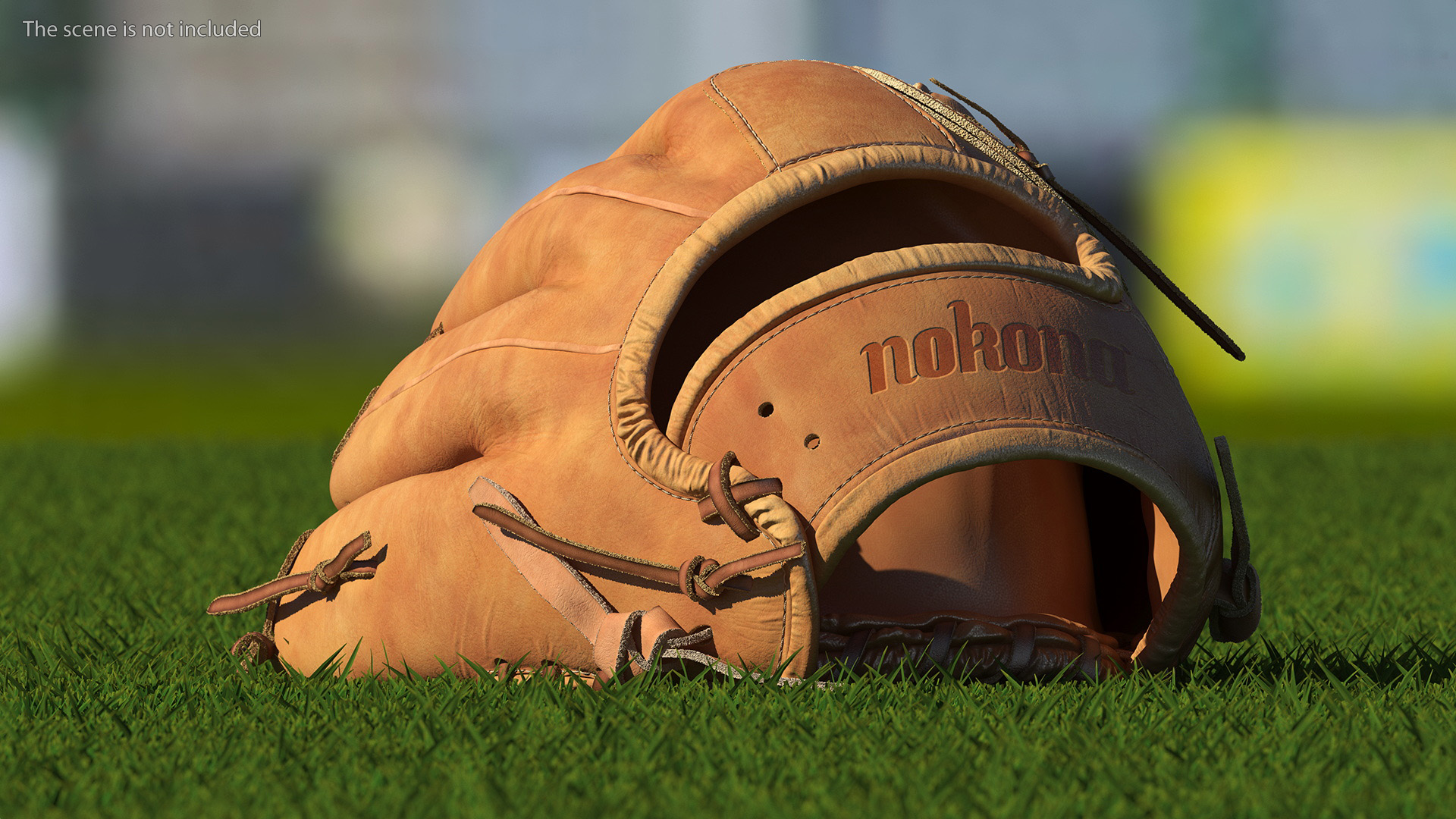 Softball Glove with Ball 3D model
