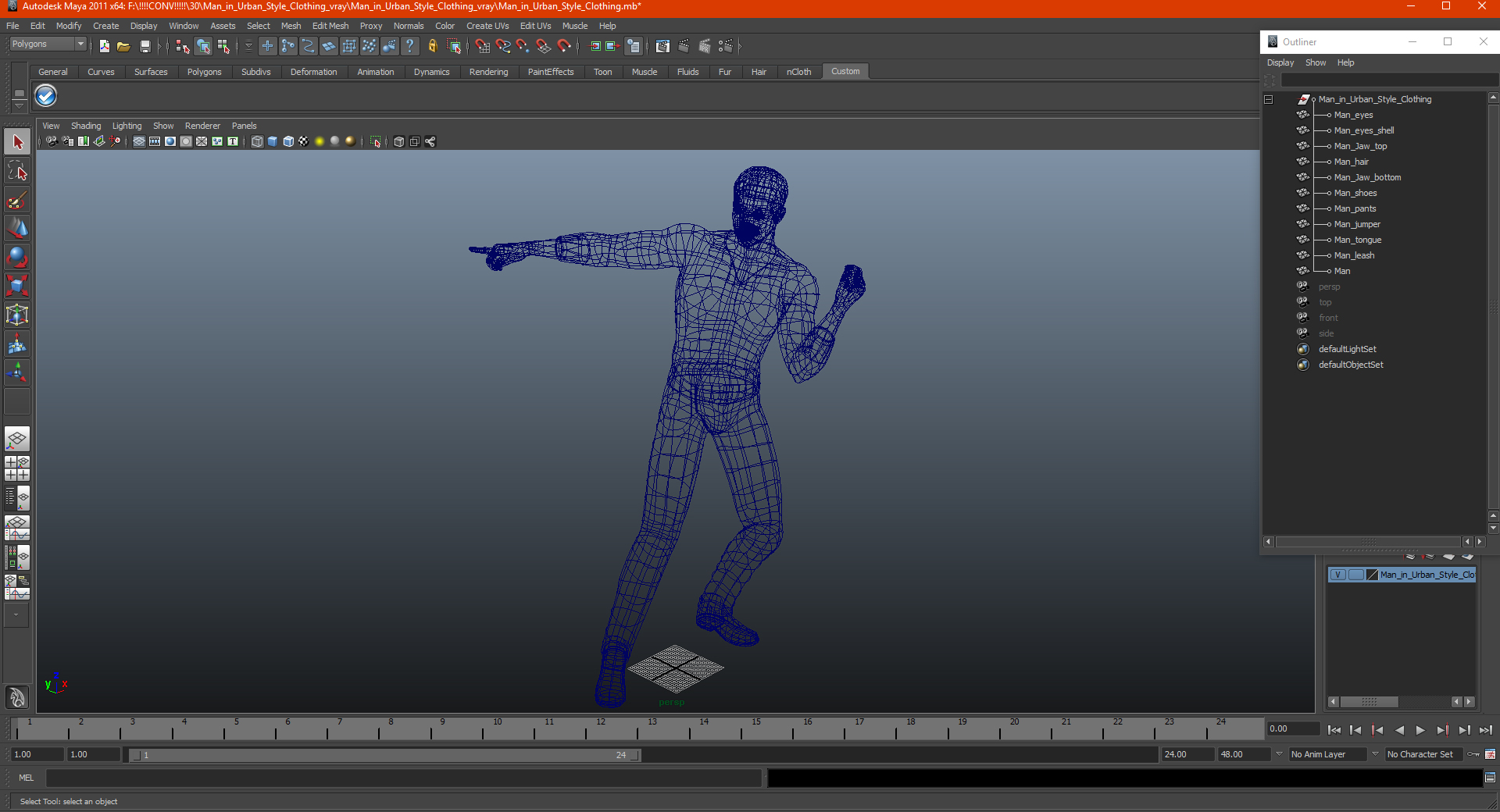 Man in Urban Style Clothing 3D