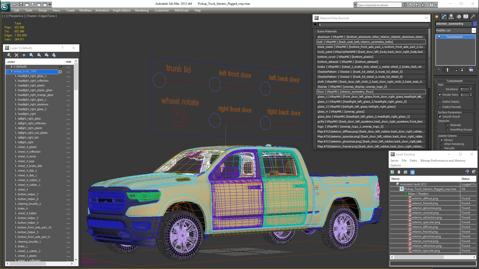 Pickup Truck Generic Rigged 3D