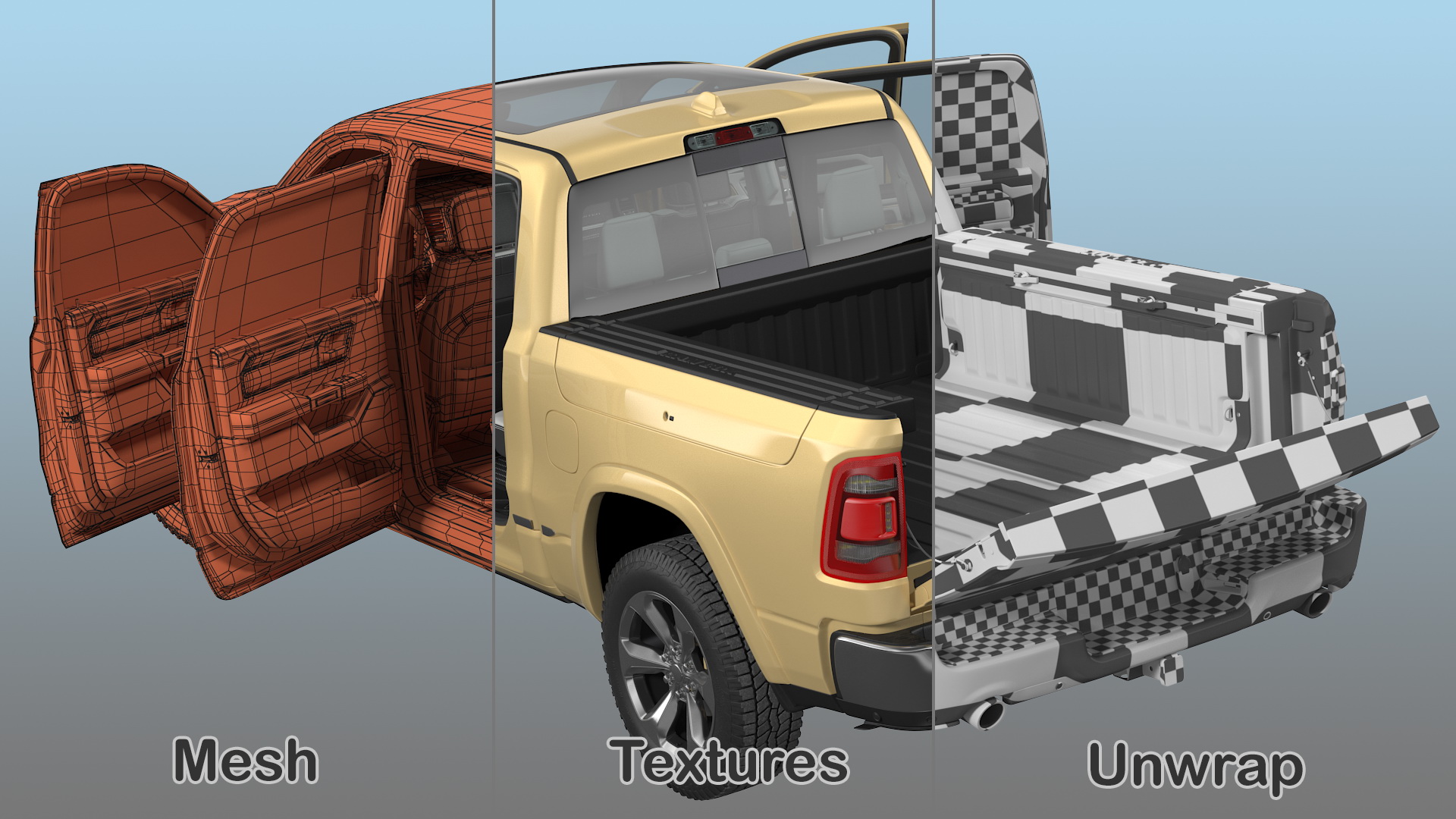 Pickup Truck Generic Rigged 3D