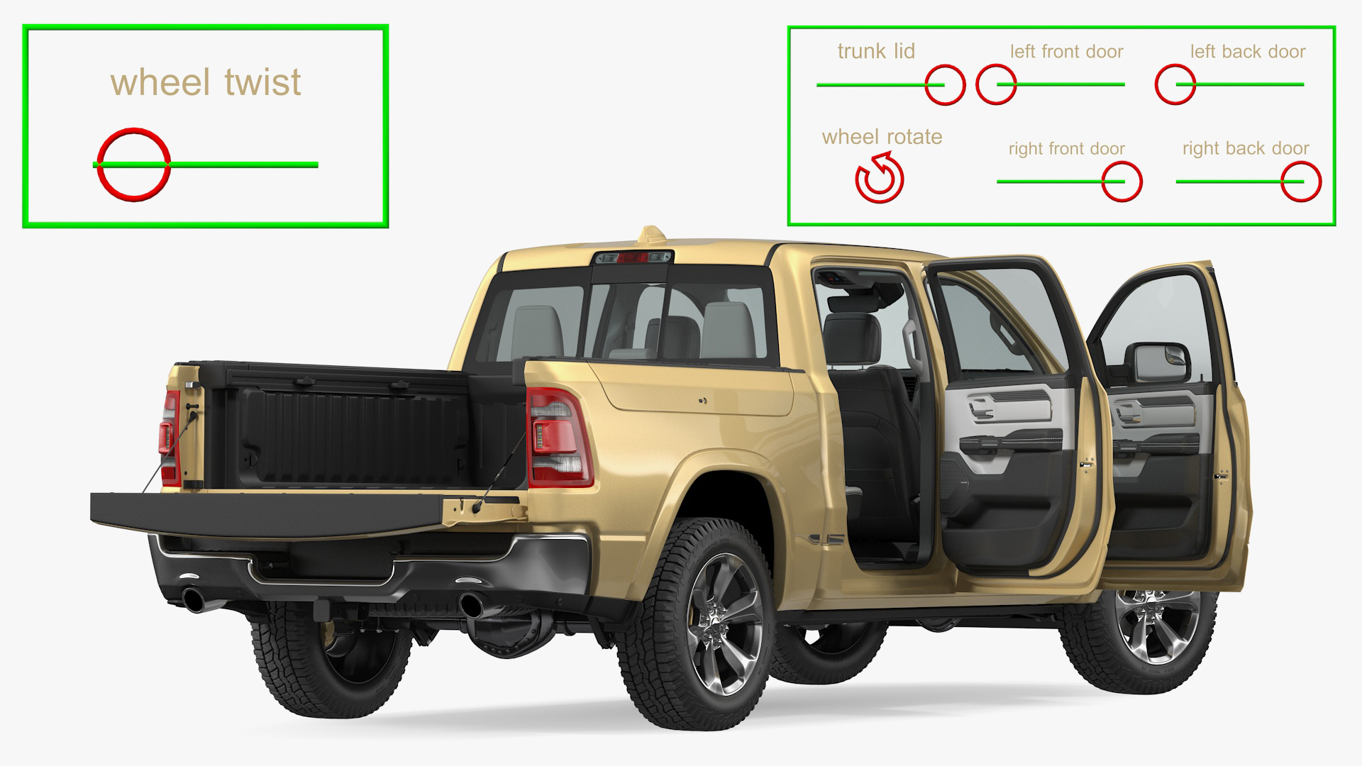 Pickup Truck Generic Rigged 3D