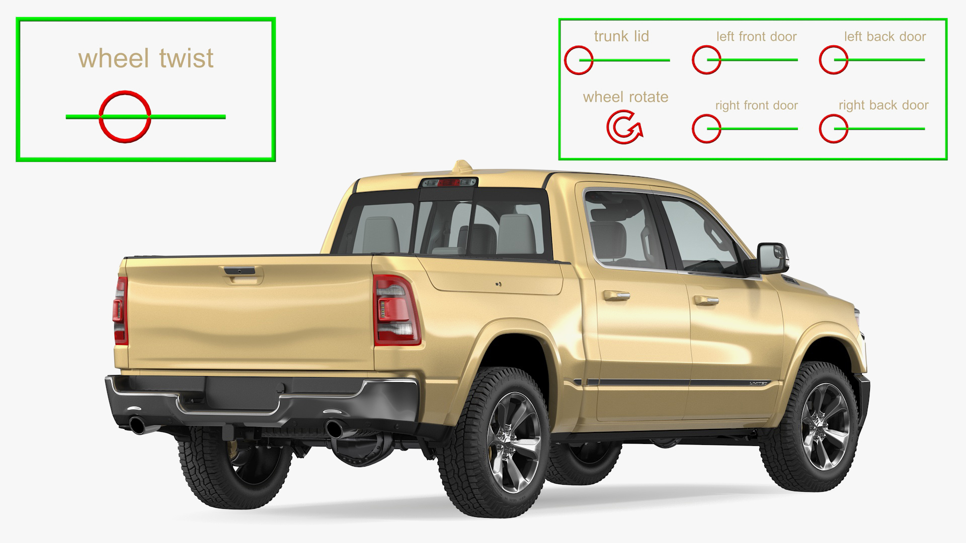 Pickup Truck Generic Rigged 3D
