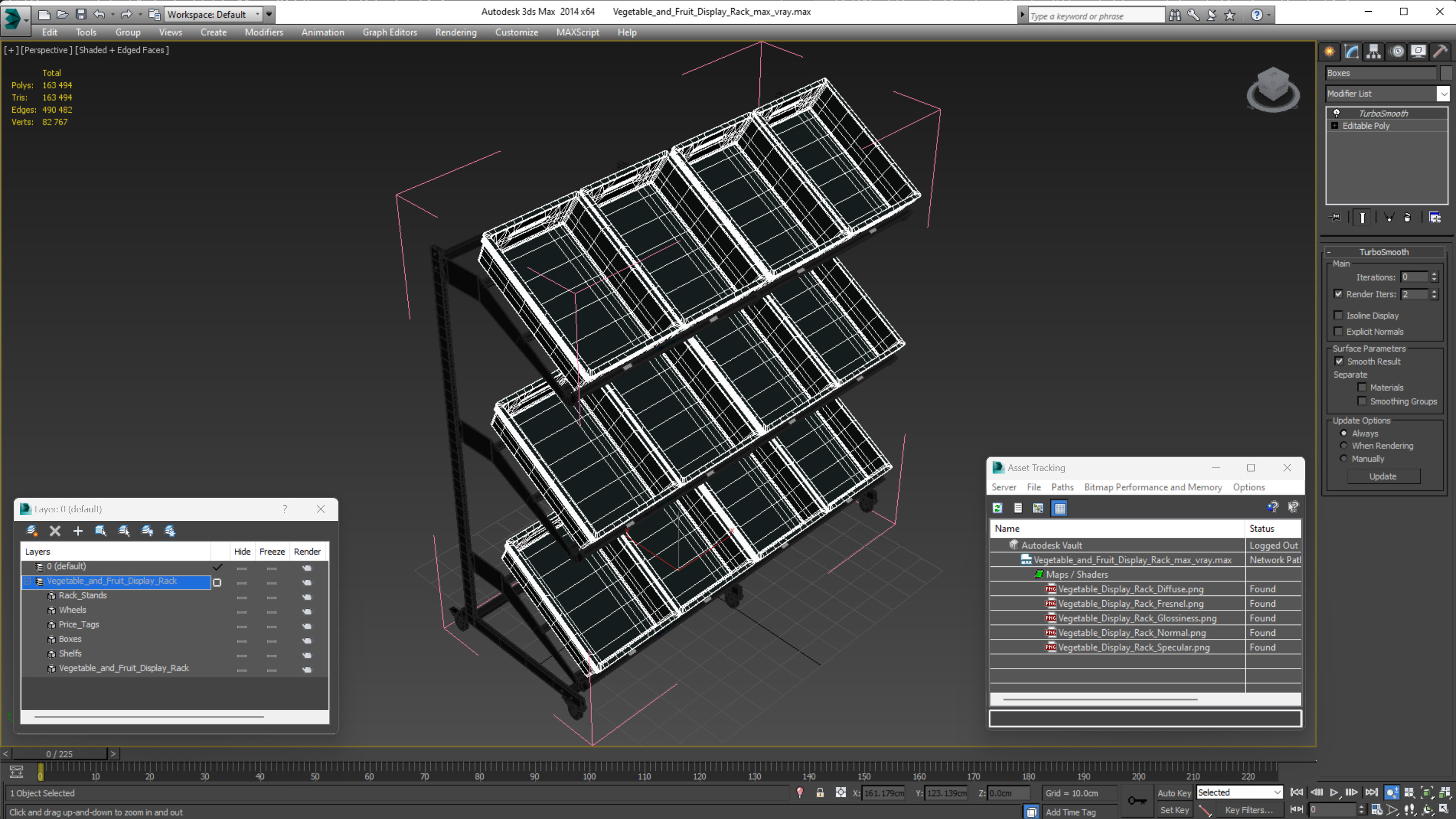 Vegetable and Fruit Display Rack 3D
