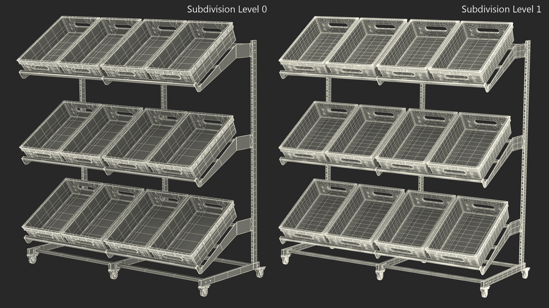 Vegetable and Fruit Display Rack 3D