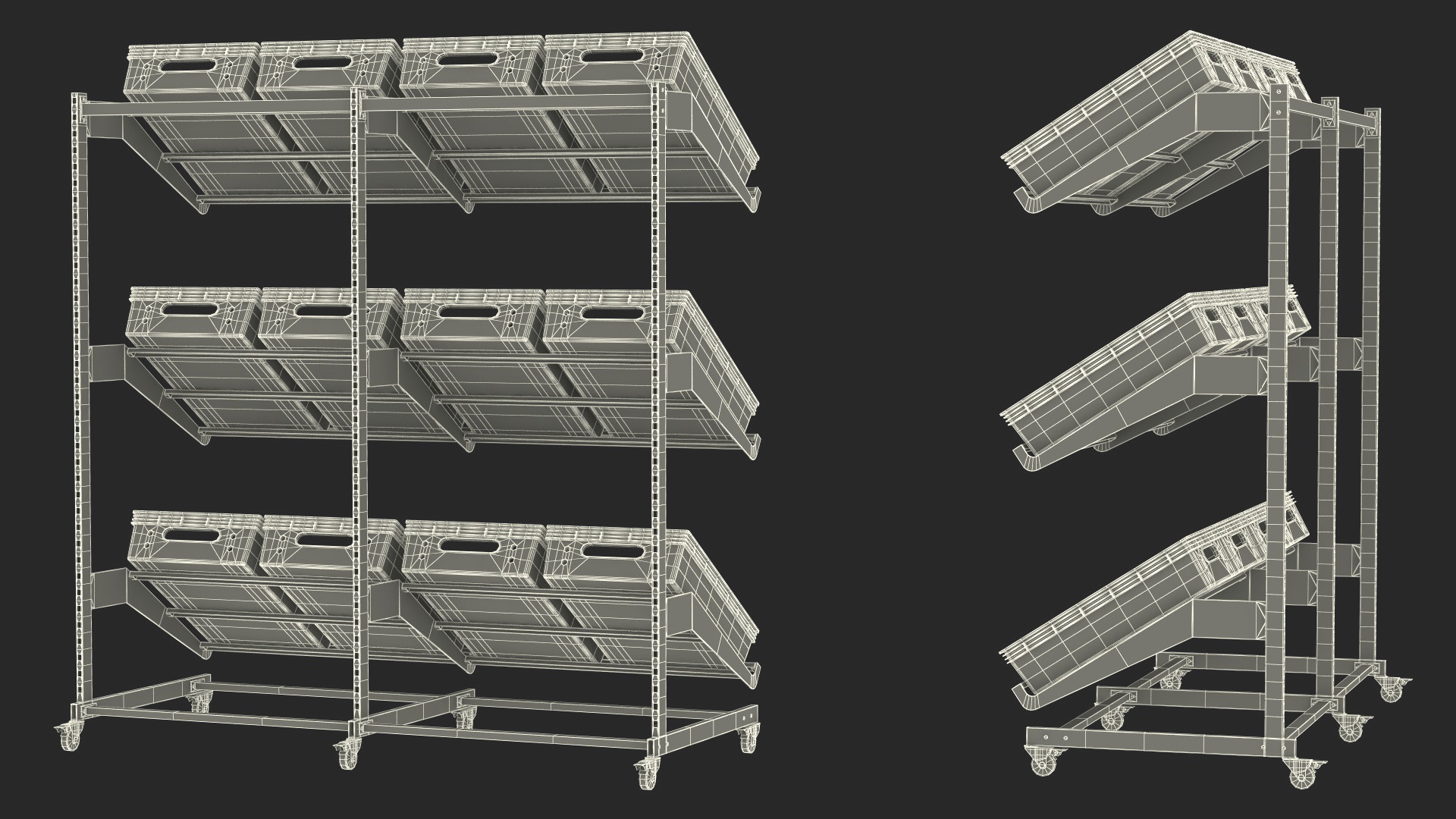 Vegetable and Fruit Display Rack 3D