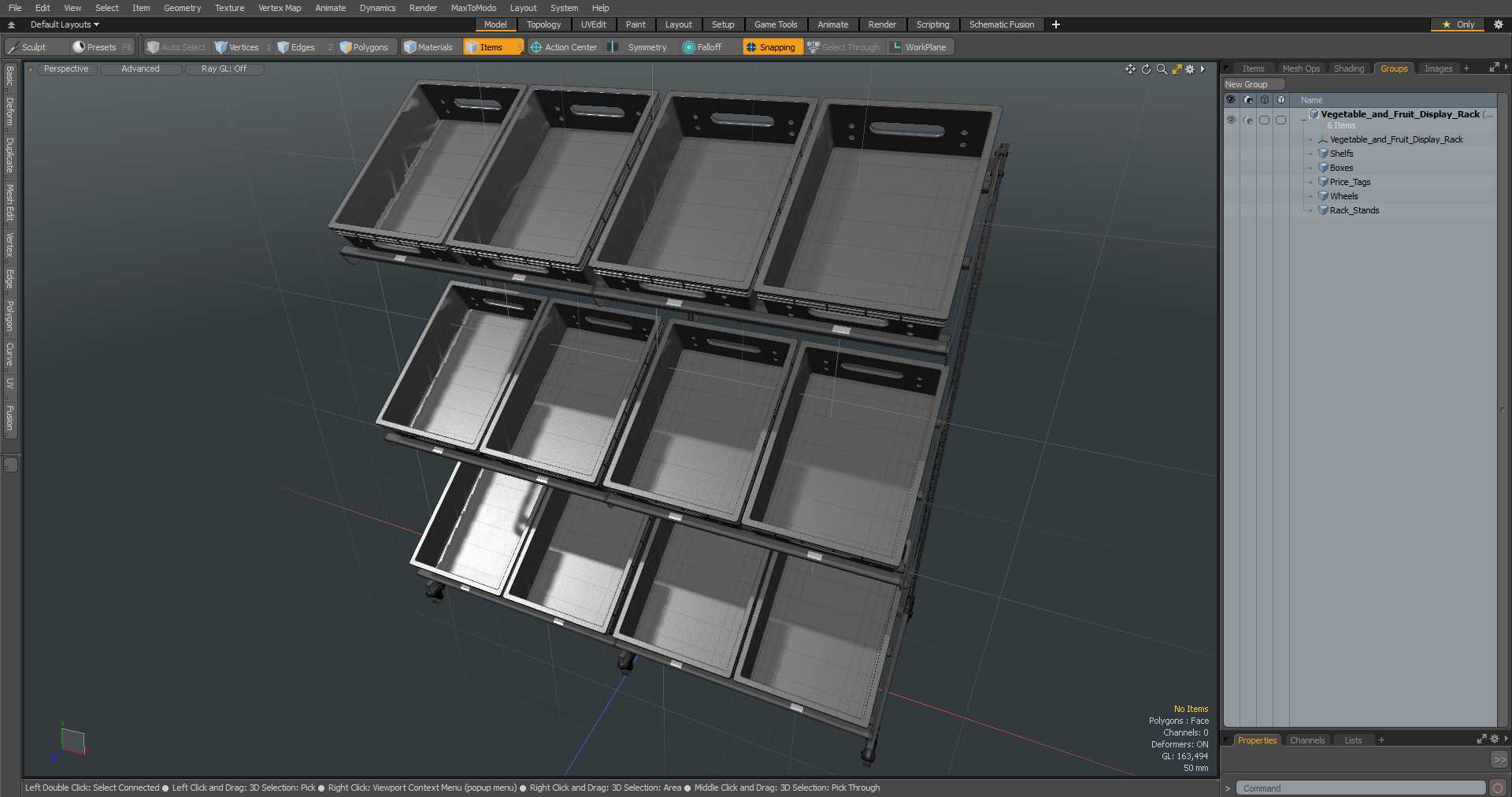 Vegetable and Fruit Display Rack 3D