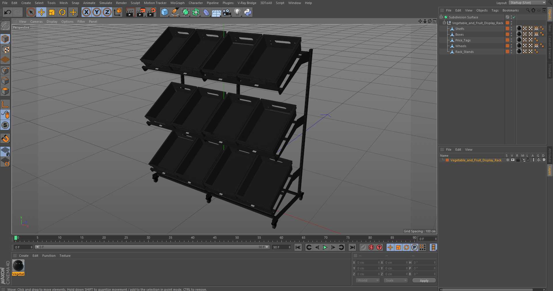 Vegetable and Fruit Display Rack 3D