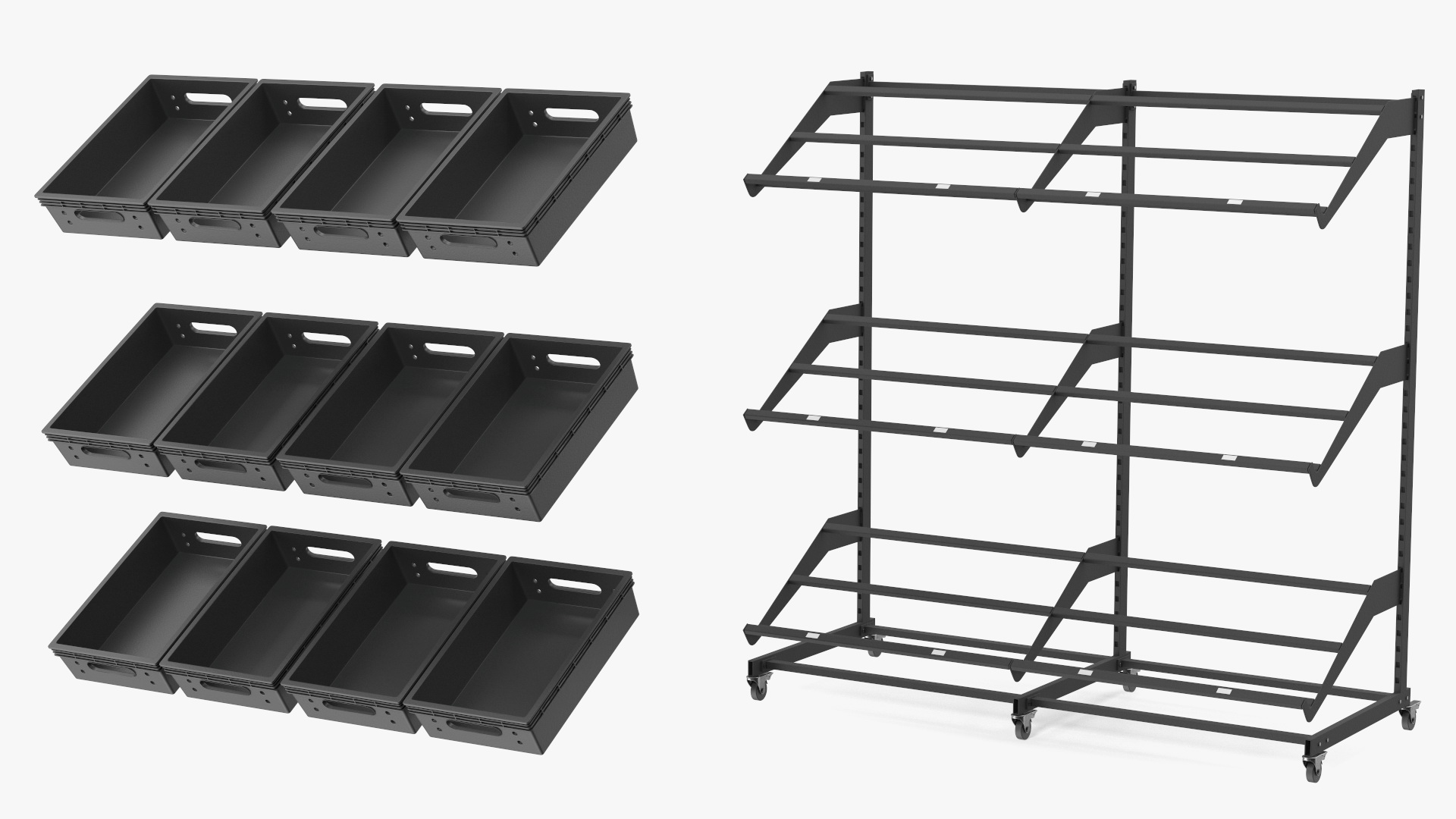 Vegetable and Fruit Display Rack 3D