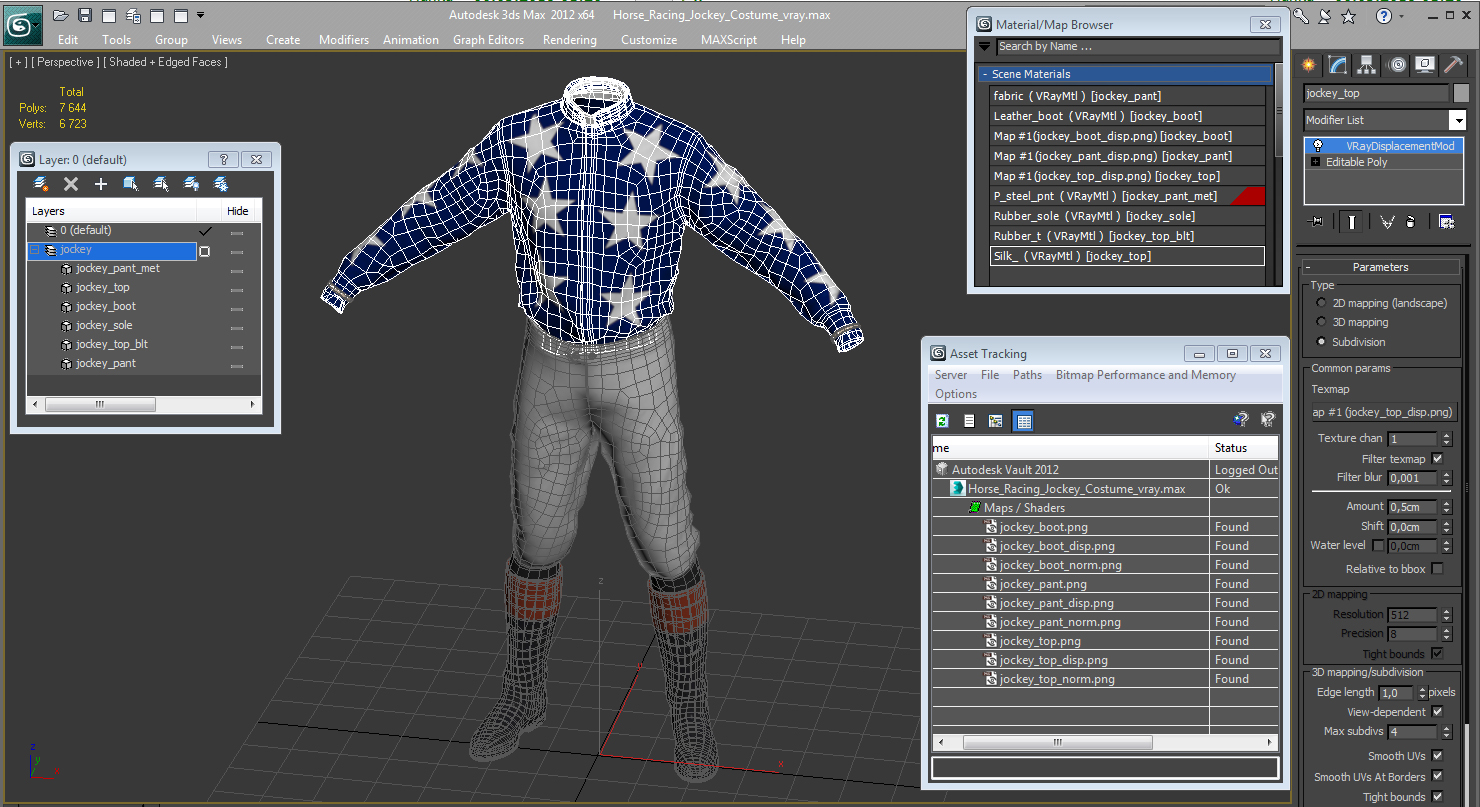3D Horse Racing Jockey  Costume model