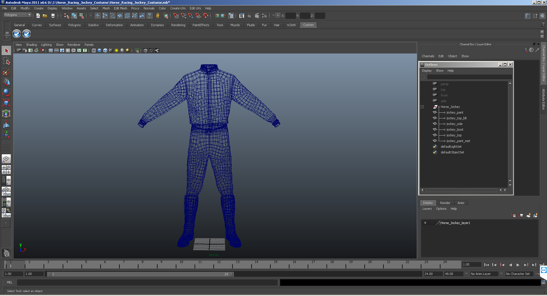 3D Horse Racing Jockey  Costume model