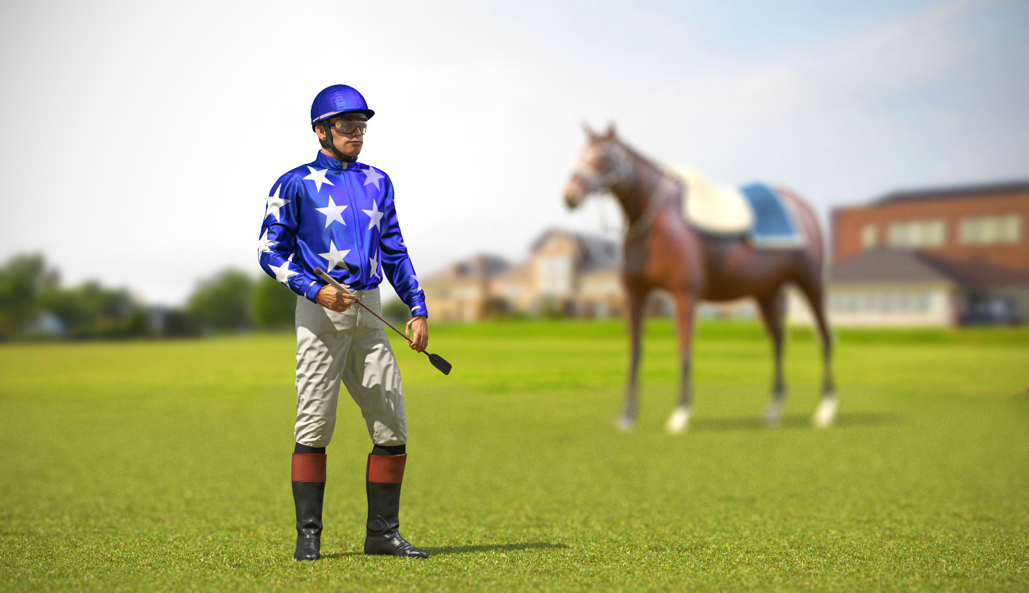 3D Horse Racing Jockey  Costume model