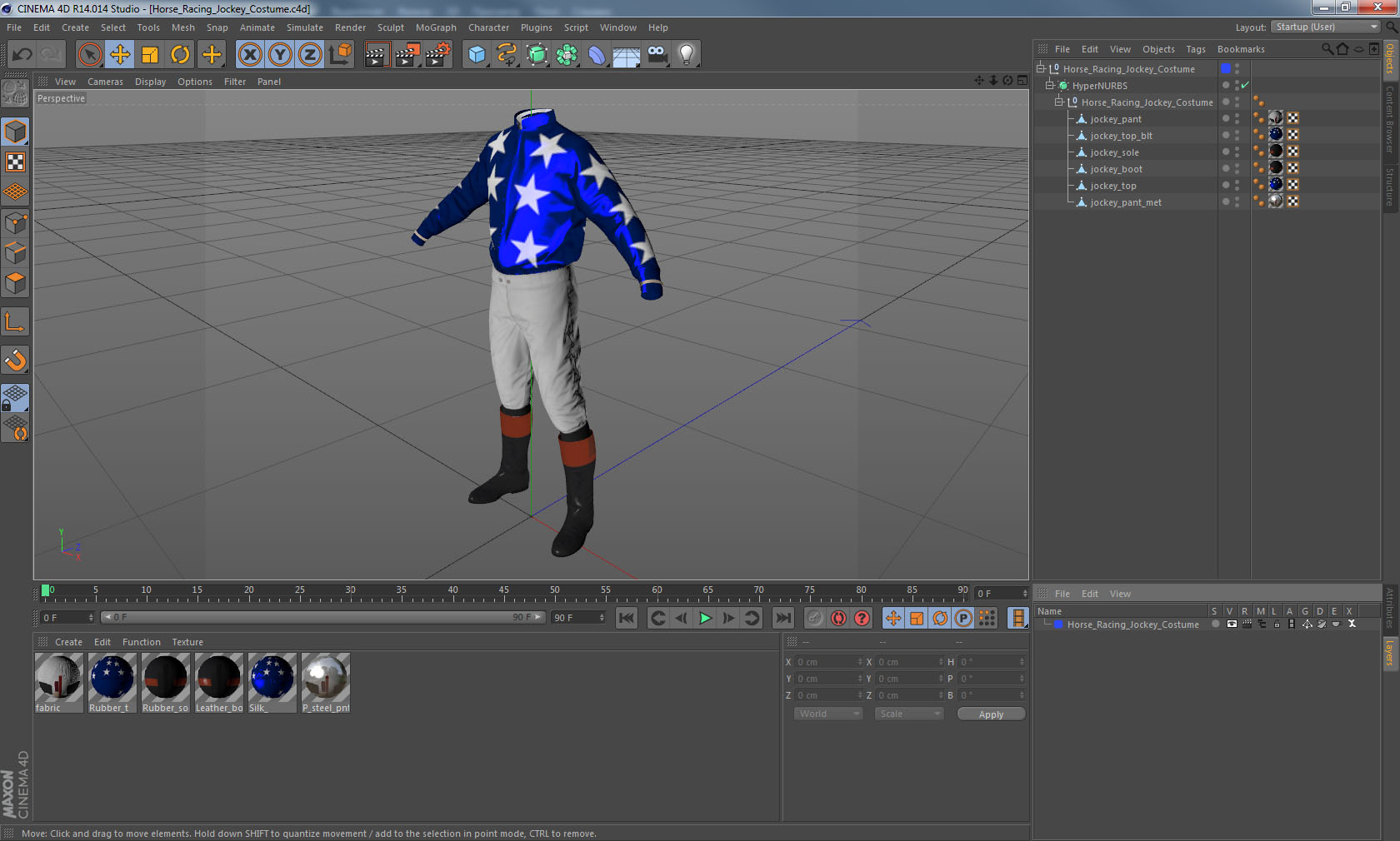 3D Horse Racing Jockey  Costume model