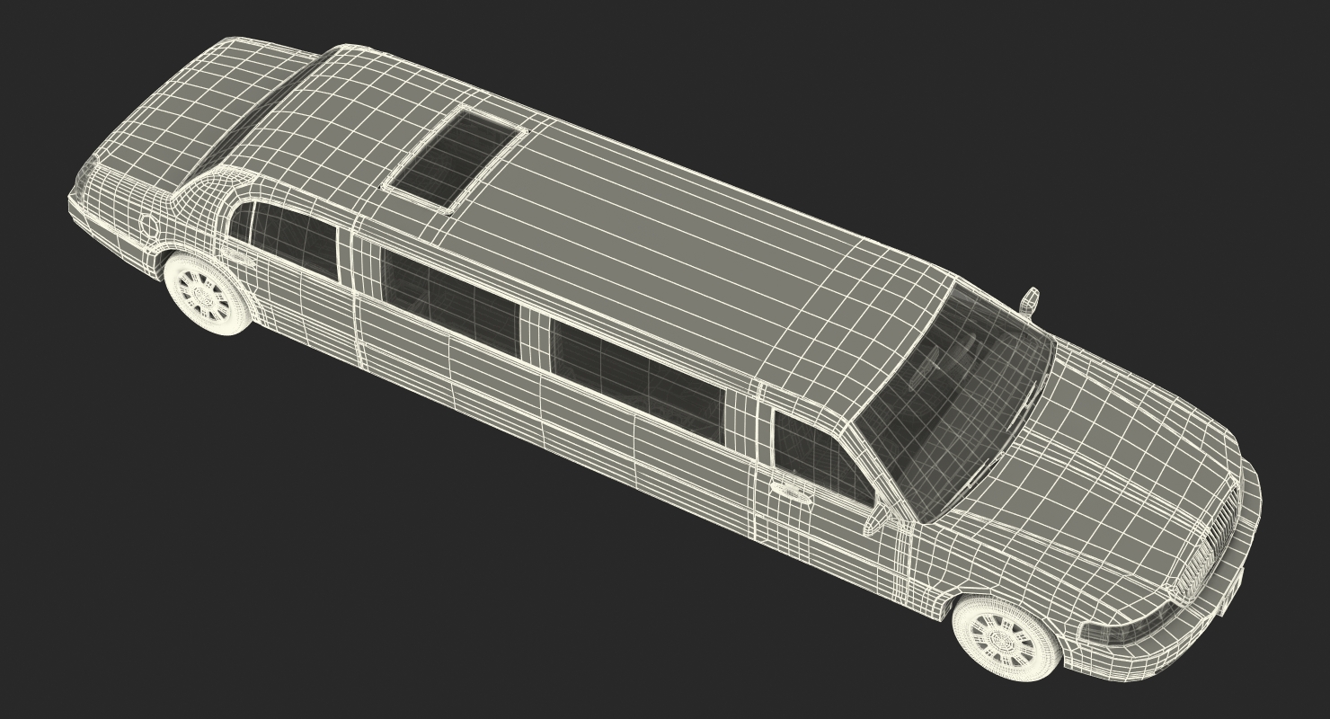 3D Limousine Generic White model