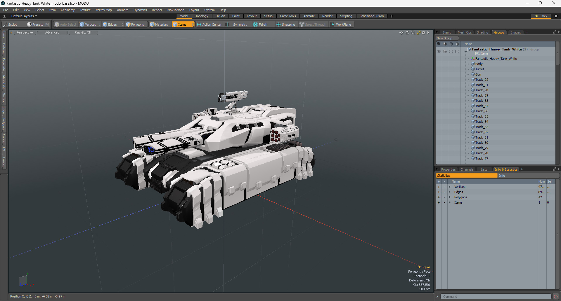 3D Fantastic Heavy Tank White