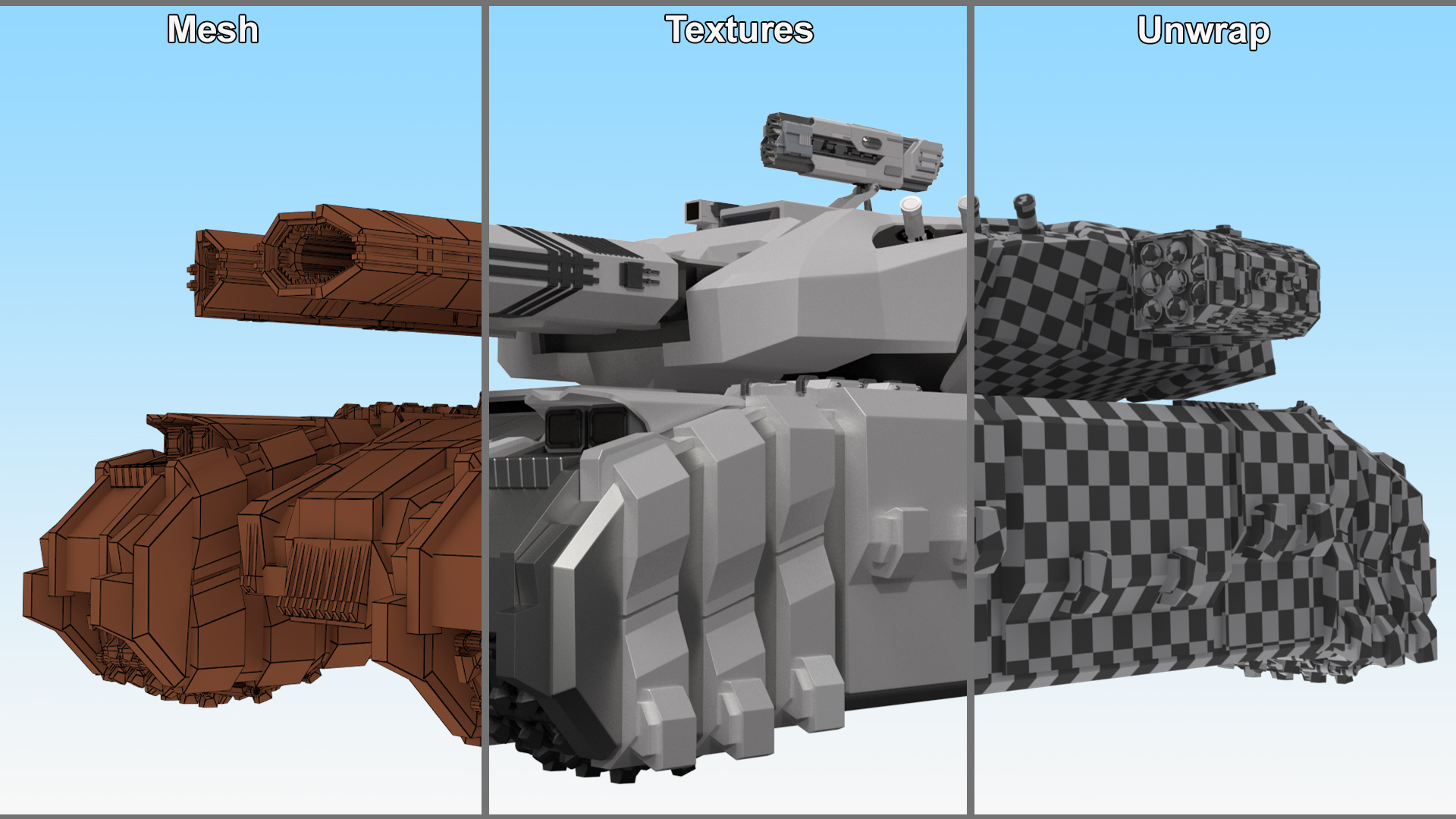 3D Fantastic Heavy Tank White