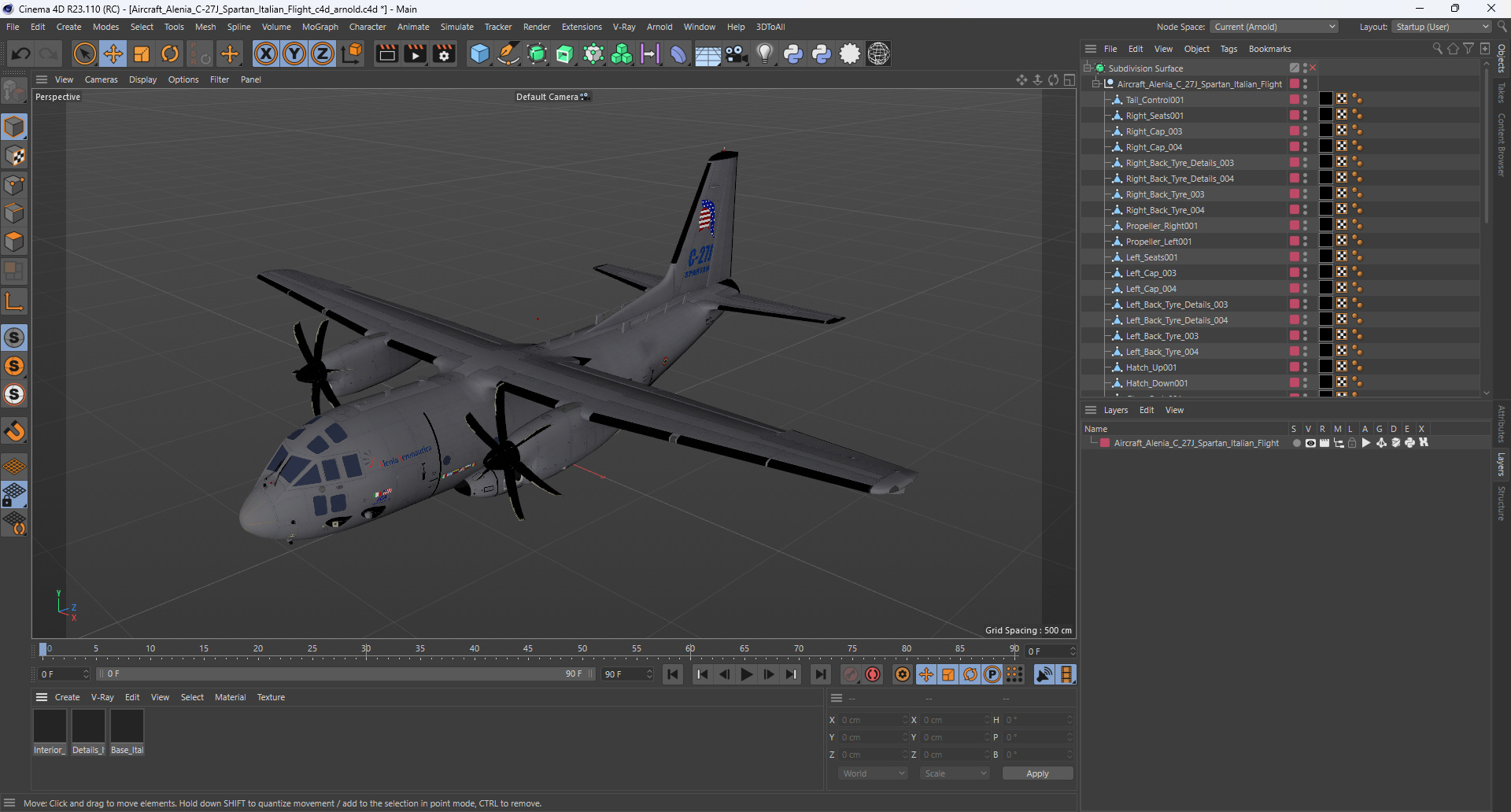 Aircraft Alenia C-27J Spartan Italian Flight 3D model