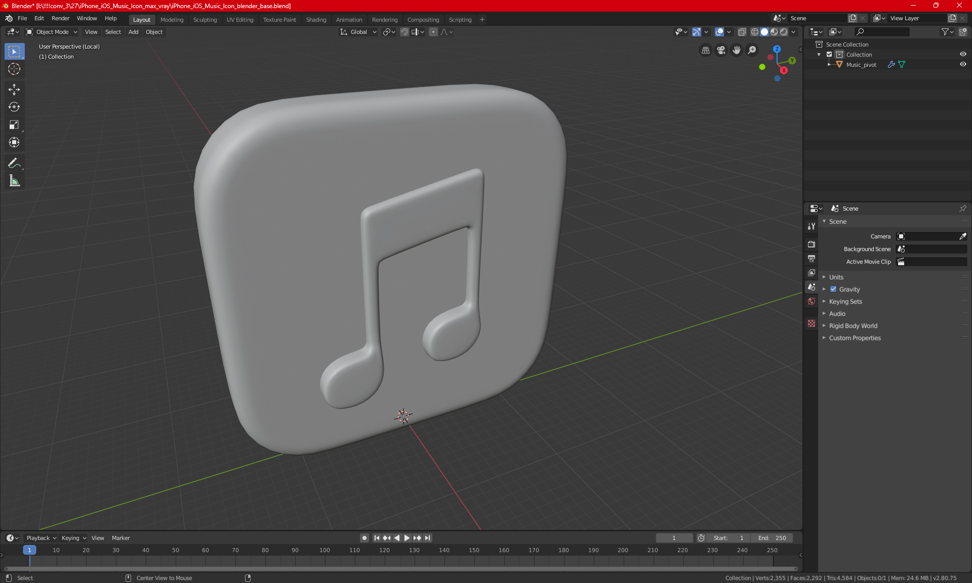 3D iPhone iOS Music Icon