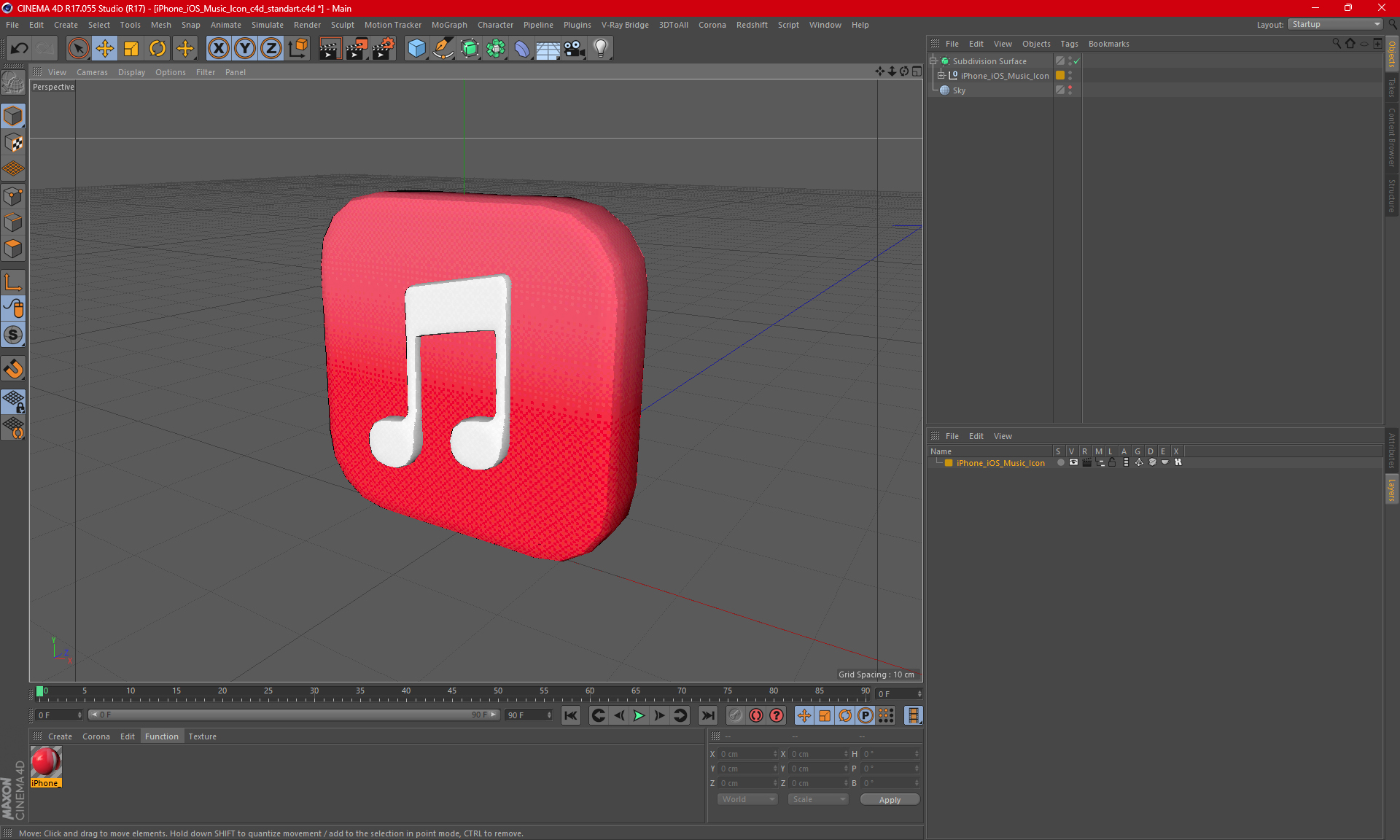 3D iPhone iOS Music Icon