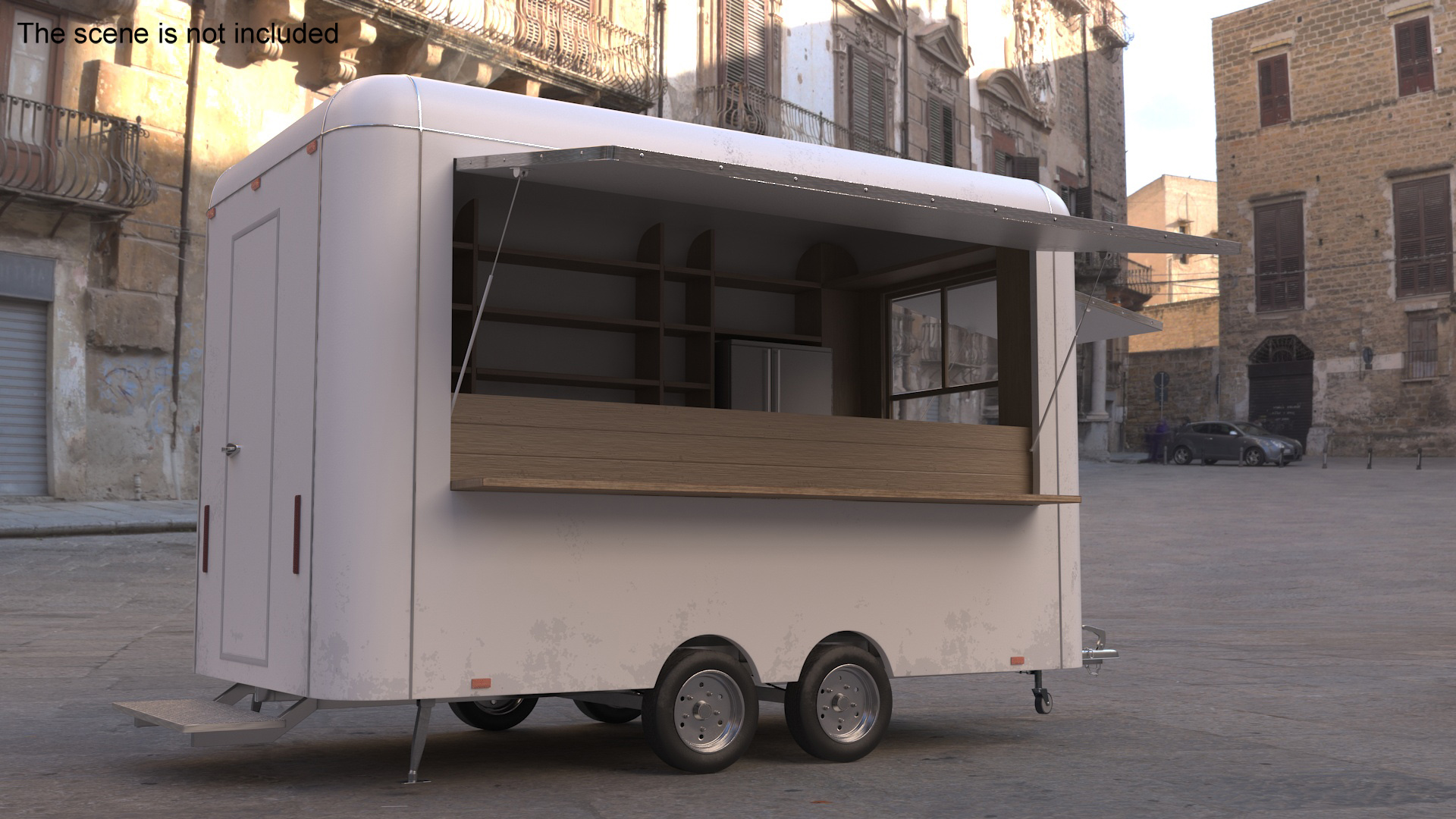 3D Mobile Food Concession Trailer White with Equipment