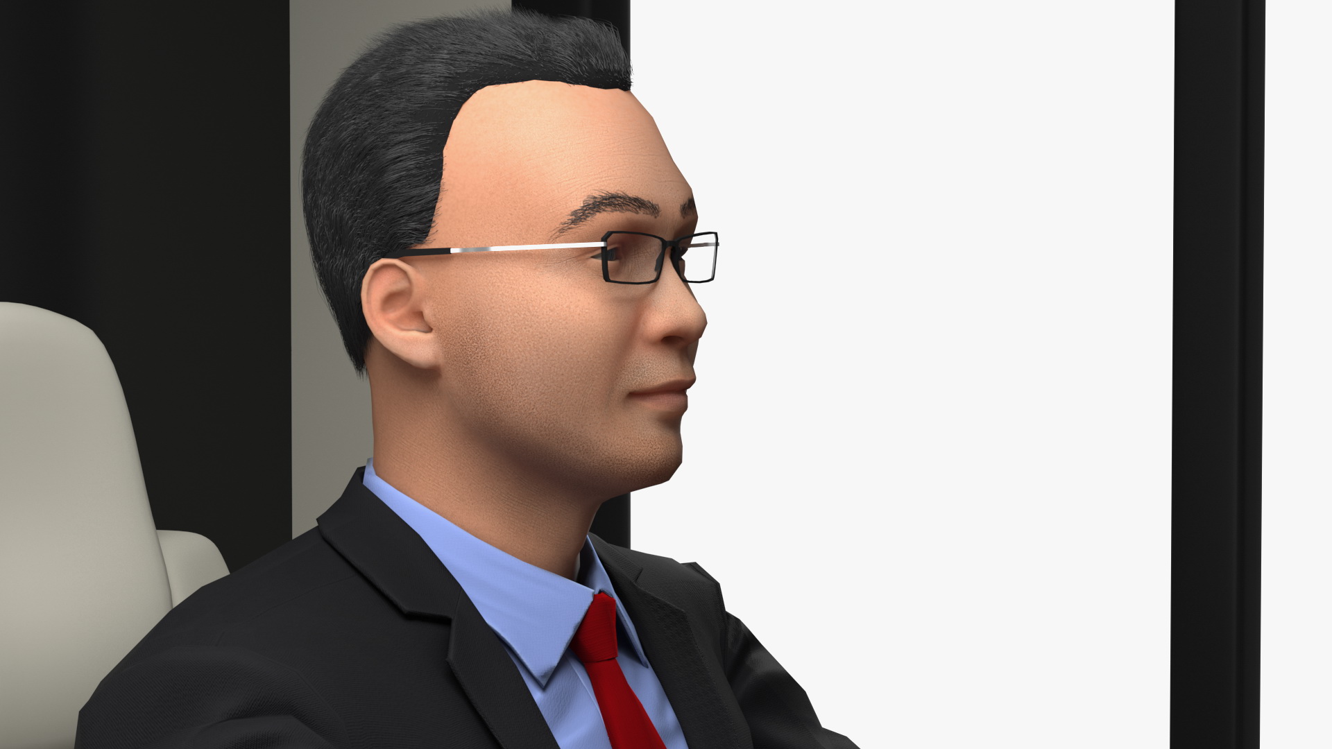 3D Gillig Low Floor Hybrid Bus Intercity Blue with People Fur model