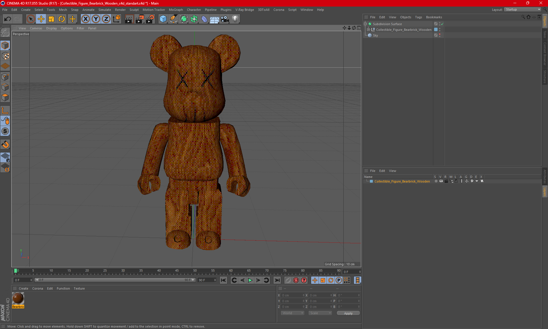 3D model Collectible Figure Bearbrick Wooden