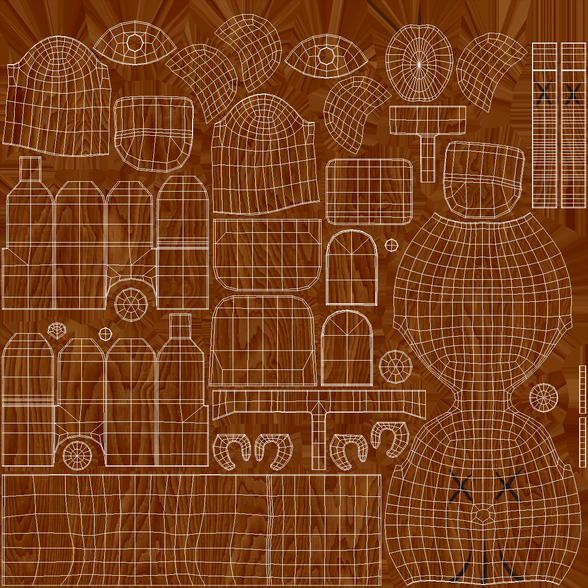 3D model Collectible Figure Bearbrick Wooden