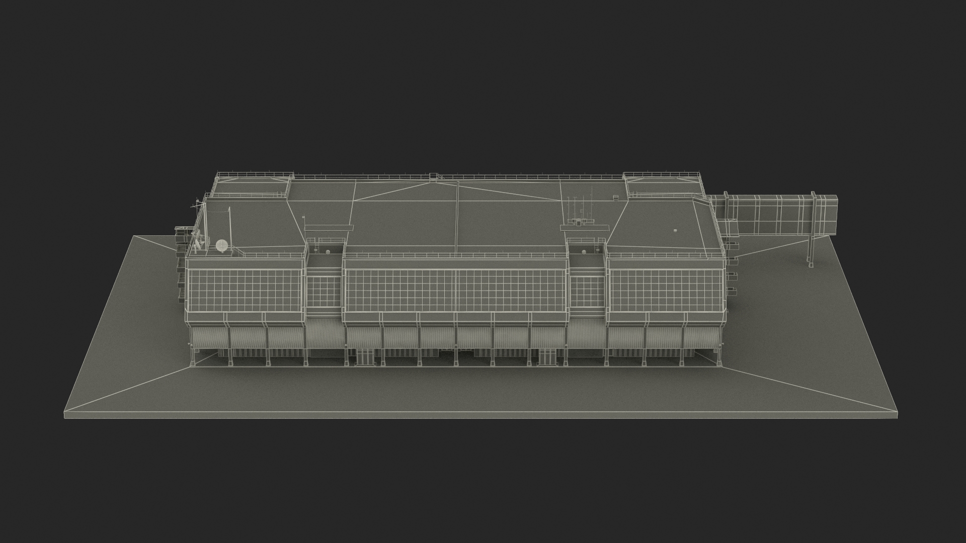3D model NASA Launch Control Center Building