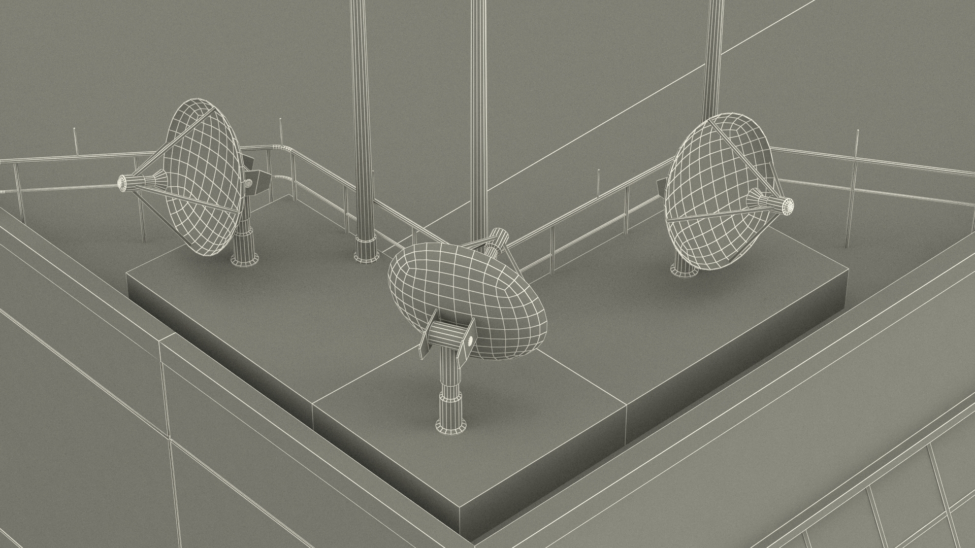 3D model NASA Launch Control Center Building
