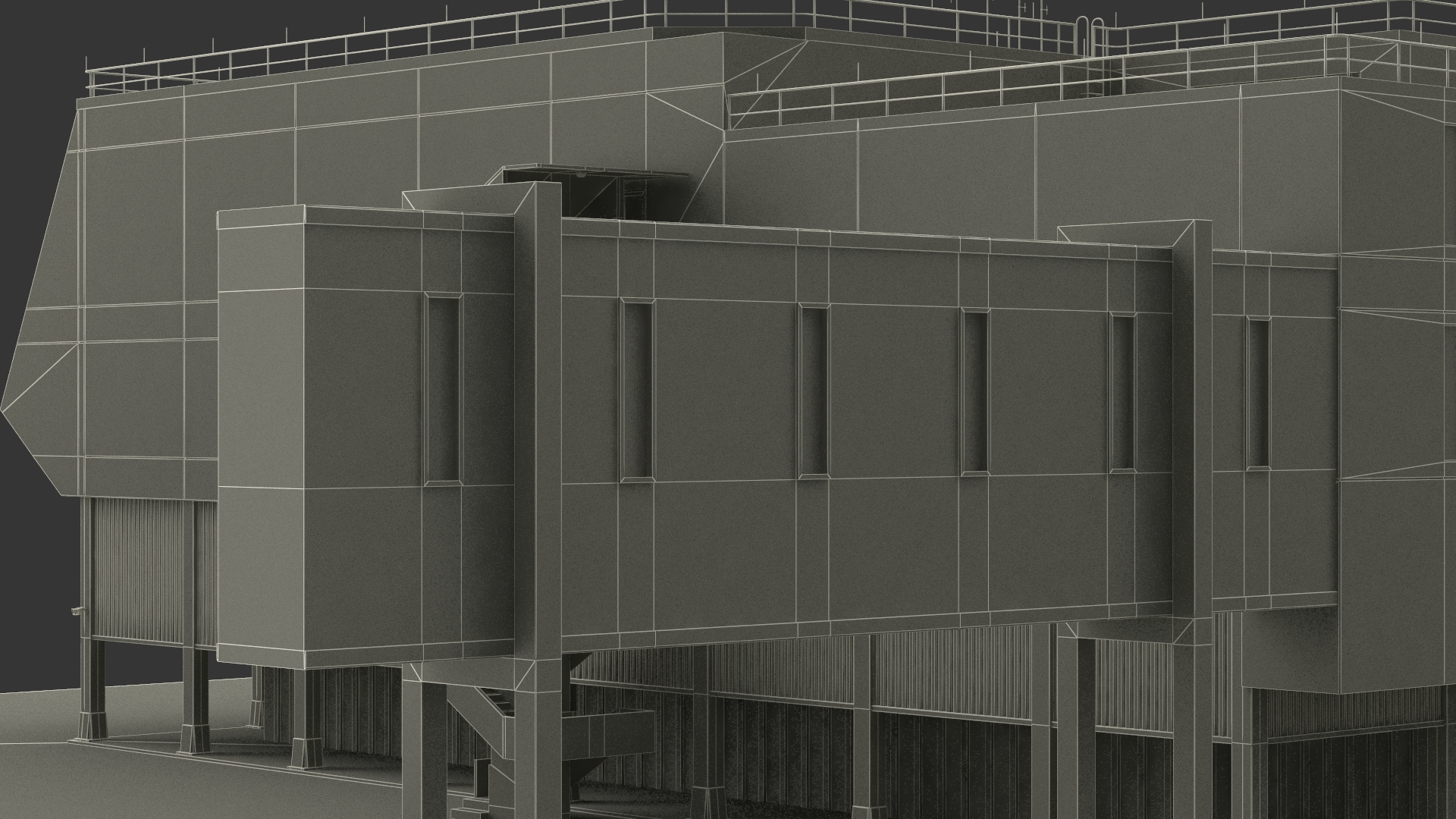 3D model NASA Launch Control Center Building
