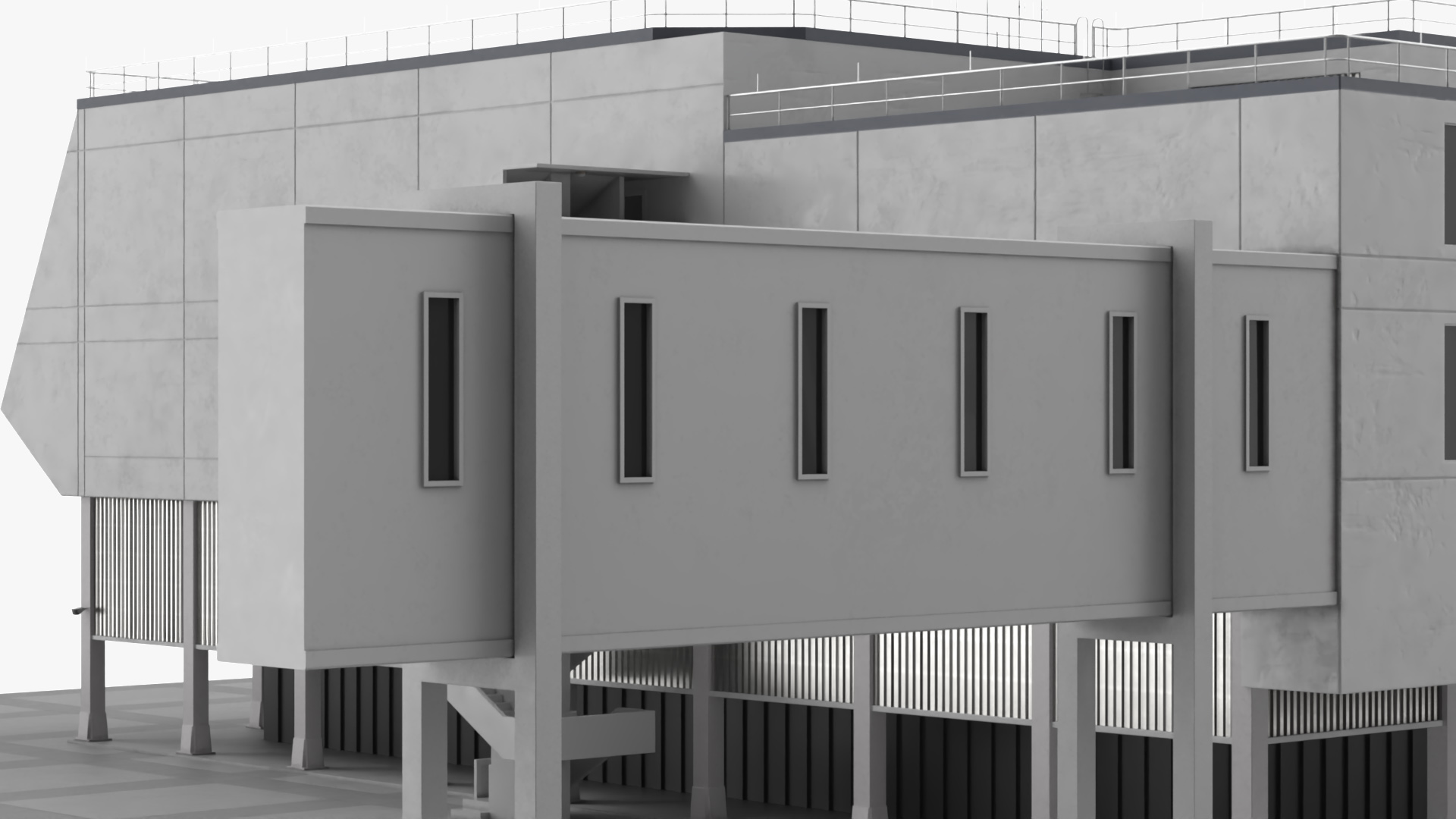 3D model NASA Launch Control Center Building