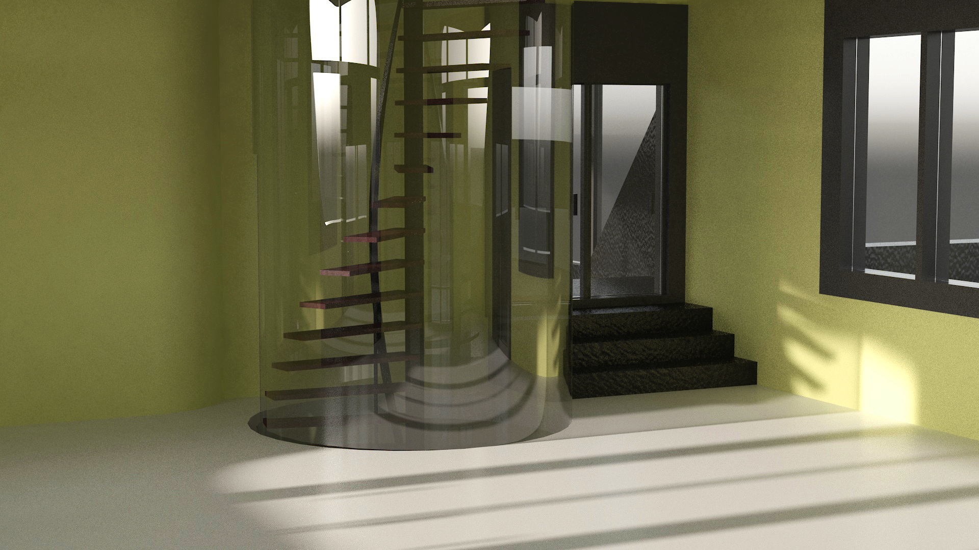 3D Modern Private House Black