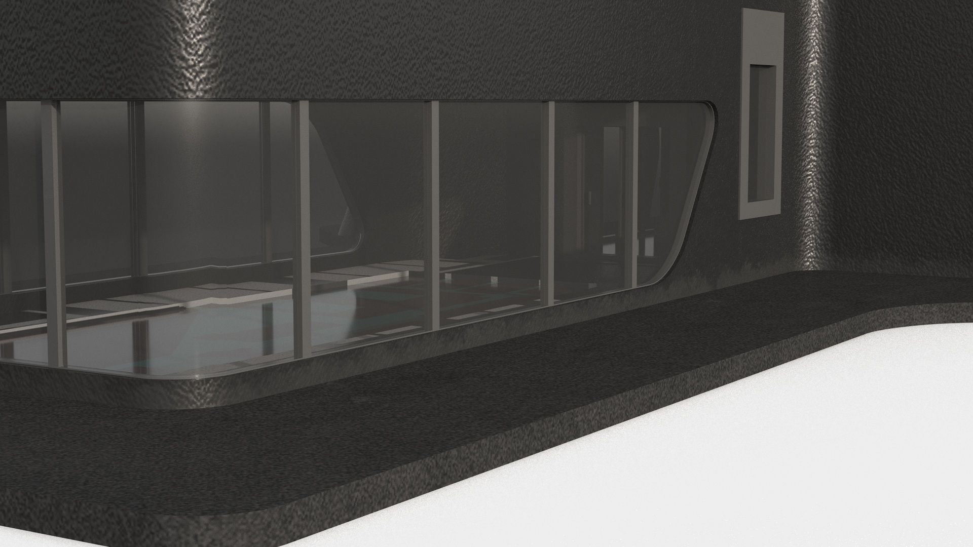 3D Modern Private House Black