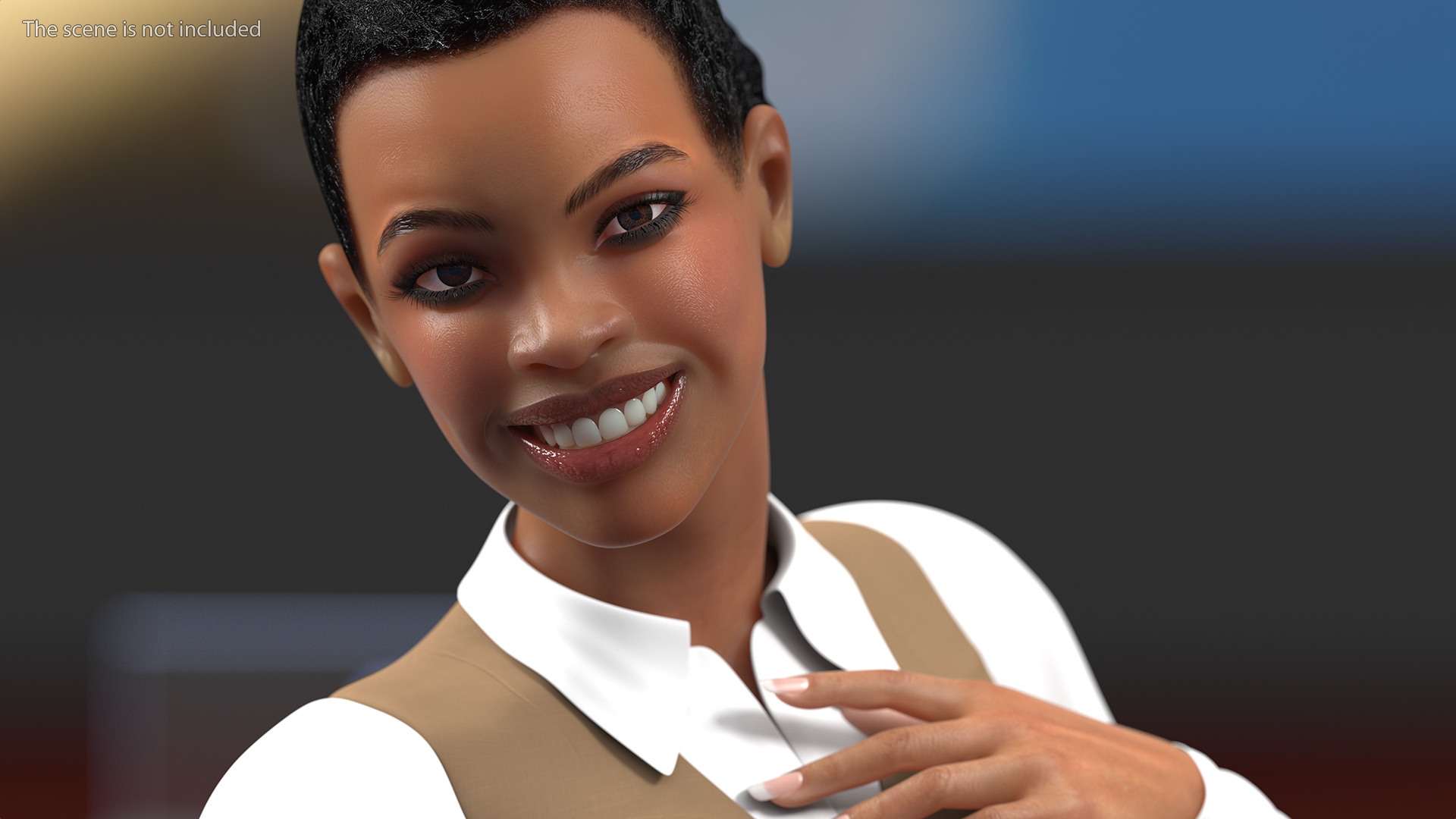 3D Light Skin Business Style Woman