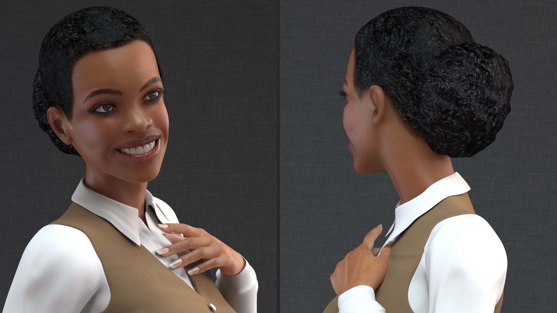 3D Light Skin Business Style Woman