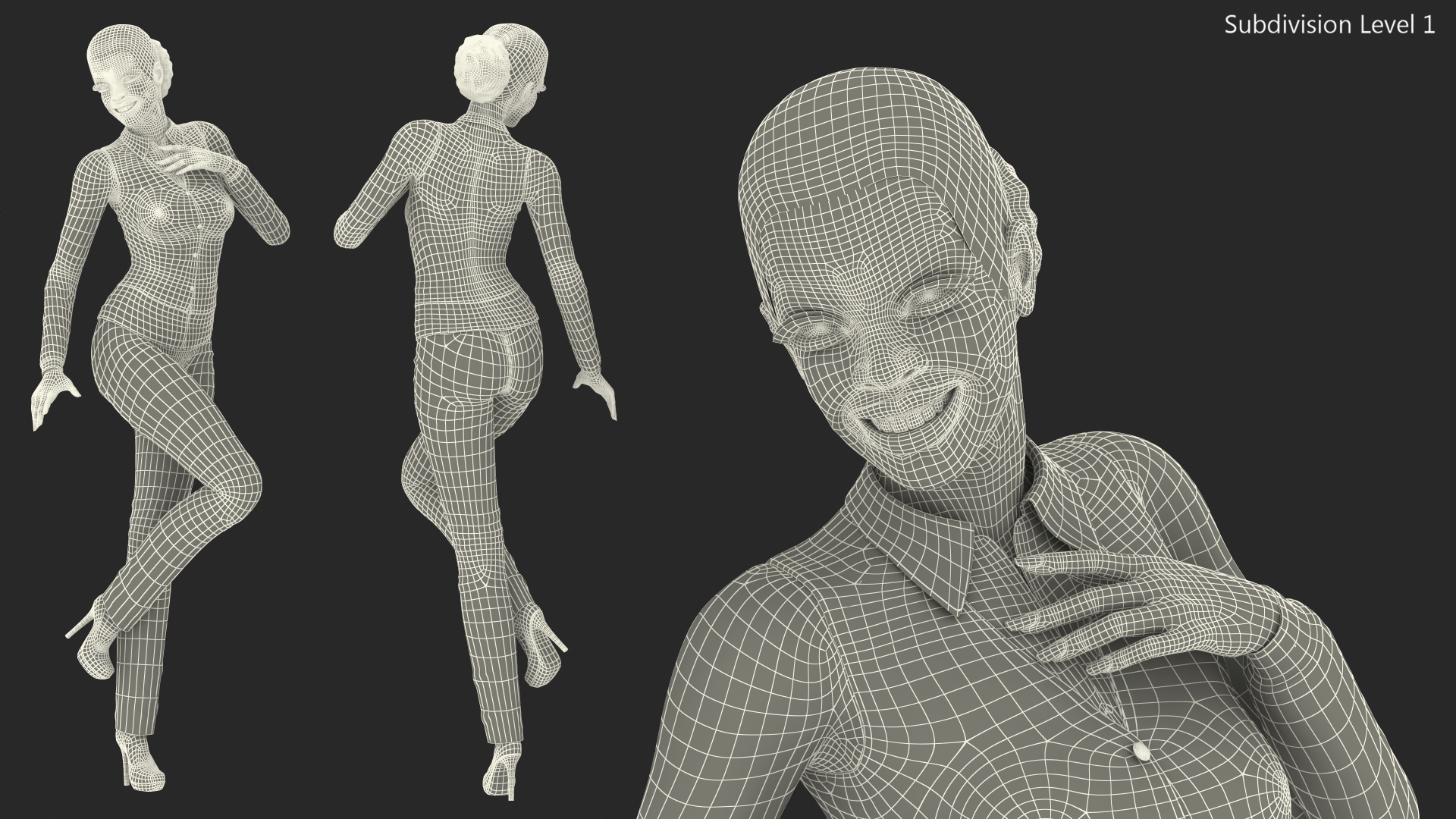 3D Light Skin Business Style Woman